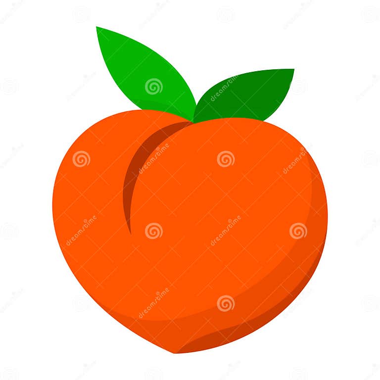 Peach Icon, Peach Emoji Symbol, Clip Art Peach Fruit Stock Vector
