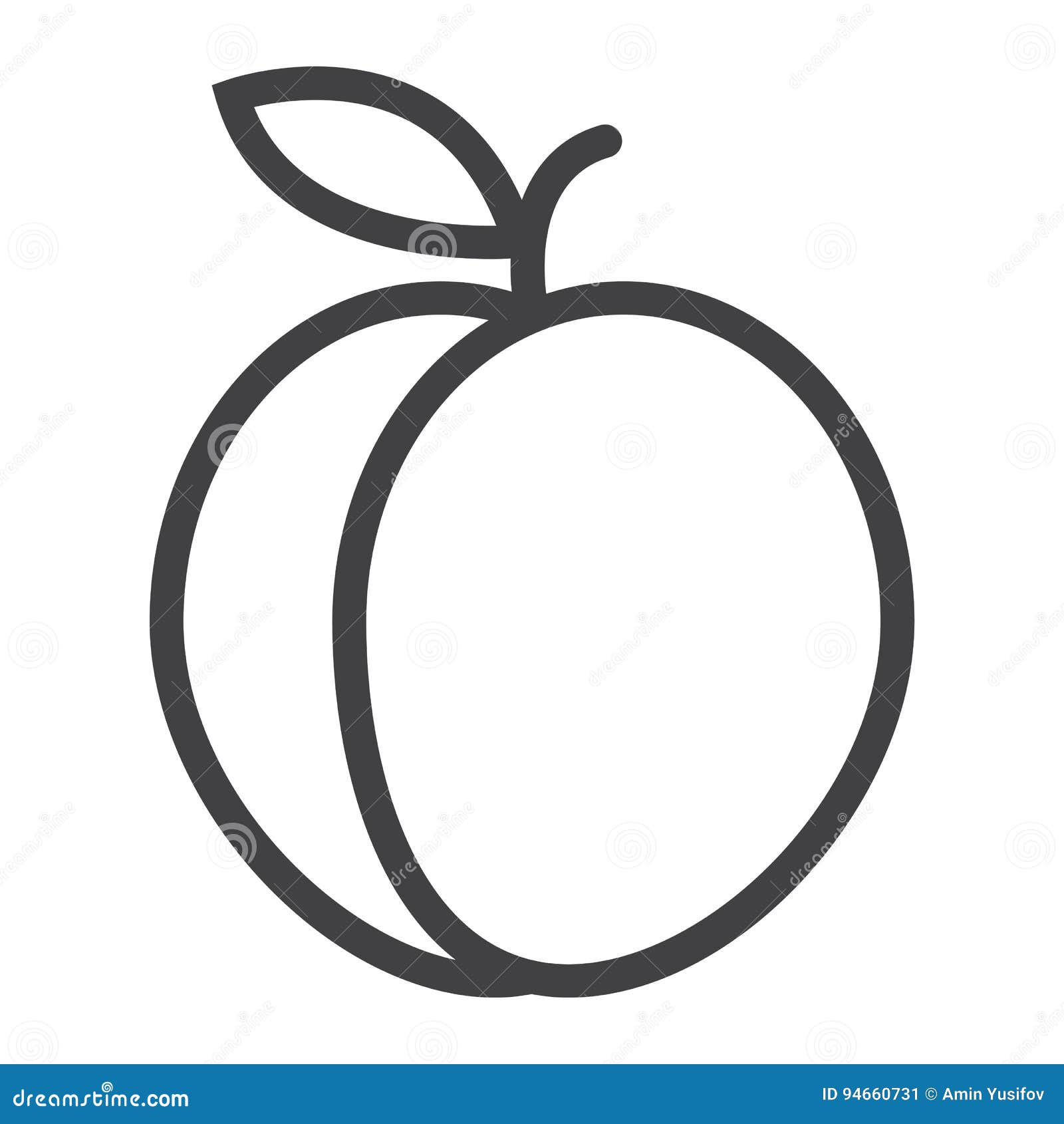 Cartoon Fruit peach number 5, digit five 18753542 Vector Art at