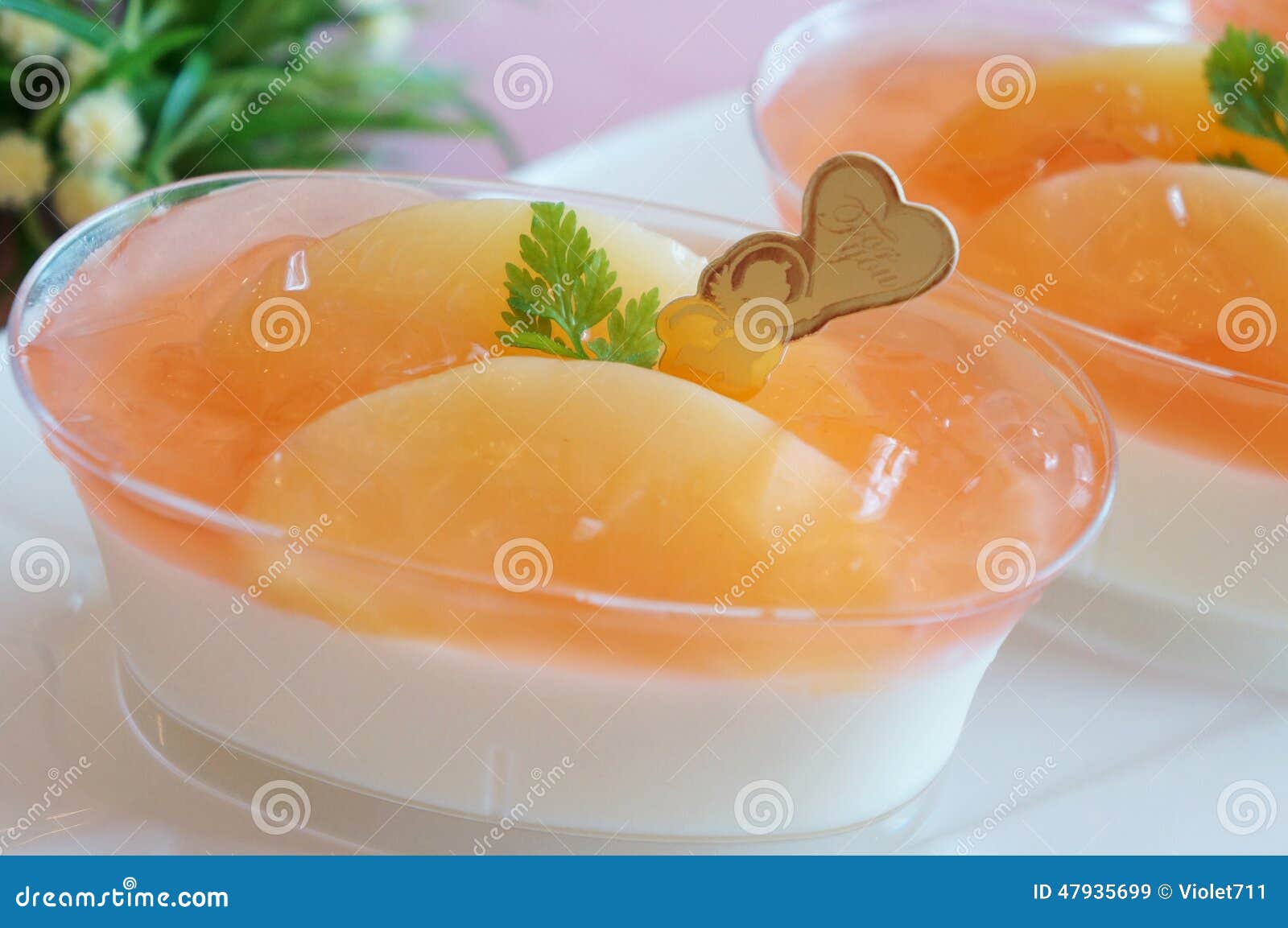 Peach Mousse with Peach Jelly. Stock Image Image of fruit, gelatin