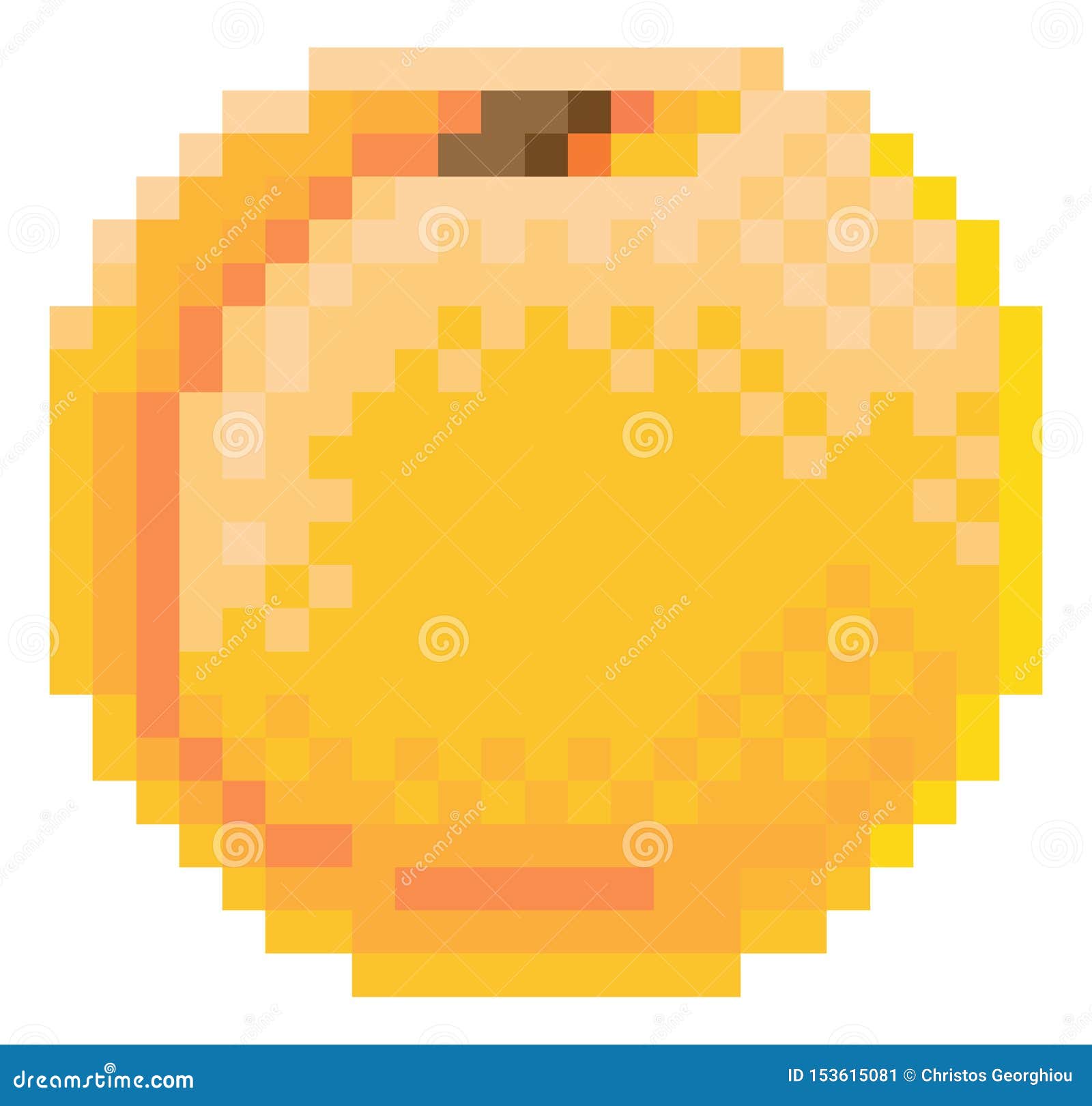 Peach Pixel Art 8 Bit Video Game Fruit Icon Stock Vector - Illustration