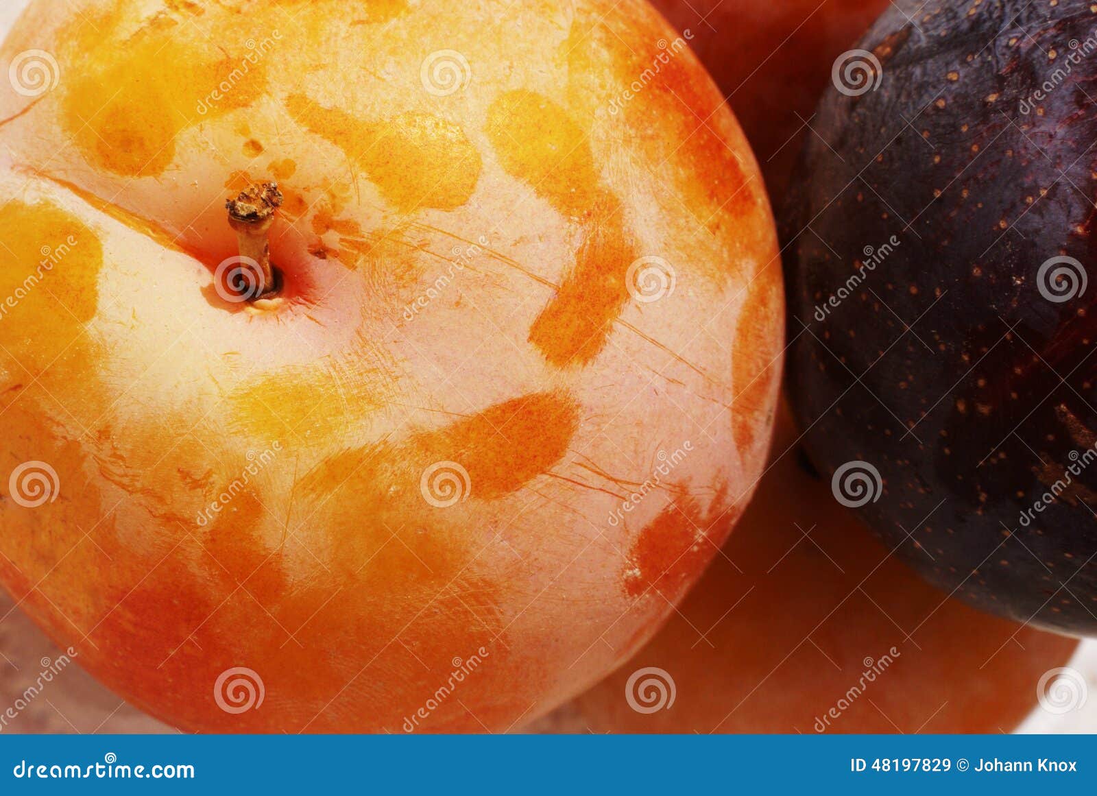 Peach and plum stock image. Image of ingredient, fruits 48197829
