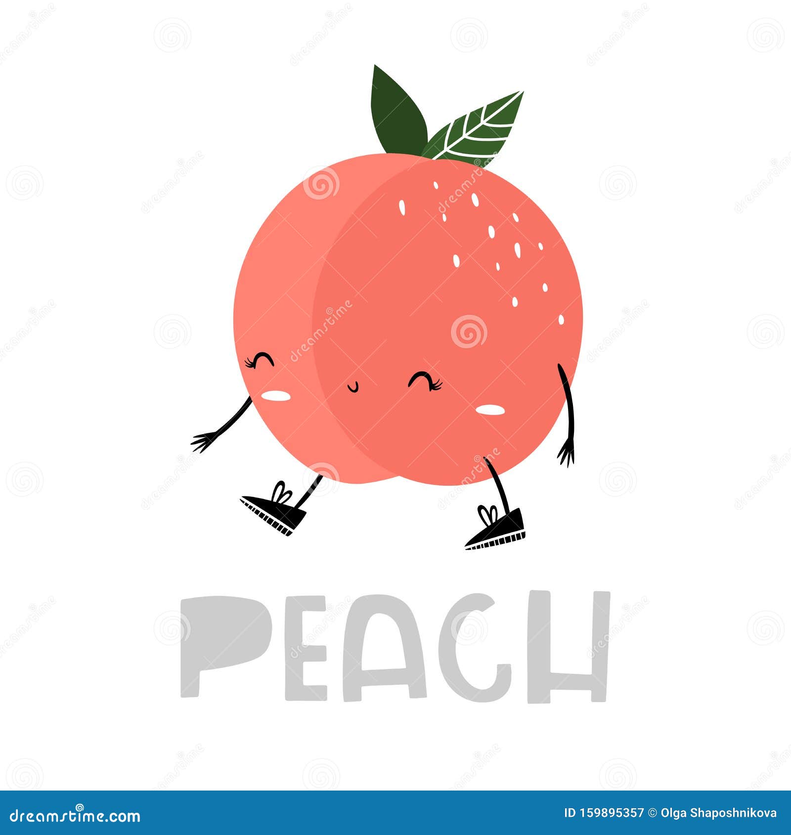 Download Peach, Vector Illustration In Doodle Style, Emoji. Stock ...