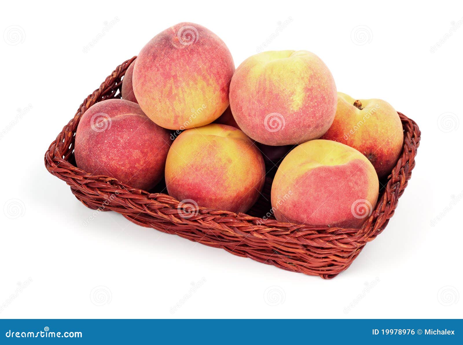 Peaches in basket stock photo. Image of wood, container 19978976