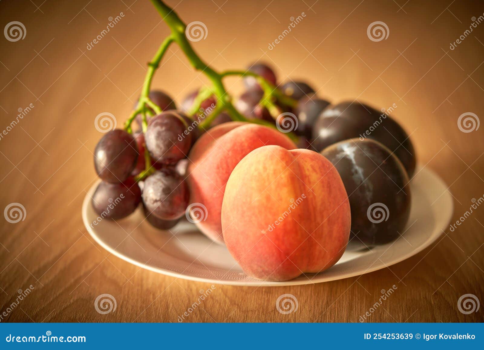 Peaches are on the Table in the Kitchen Stock Image Image of kitchen