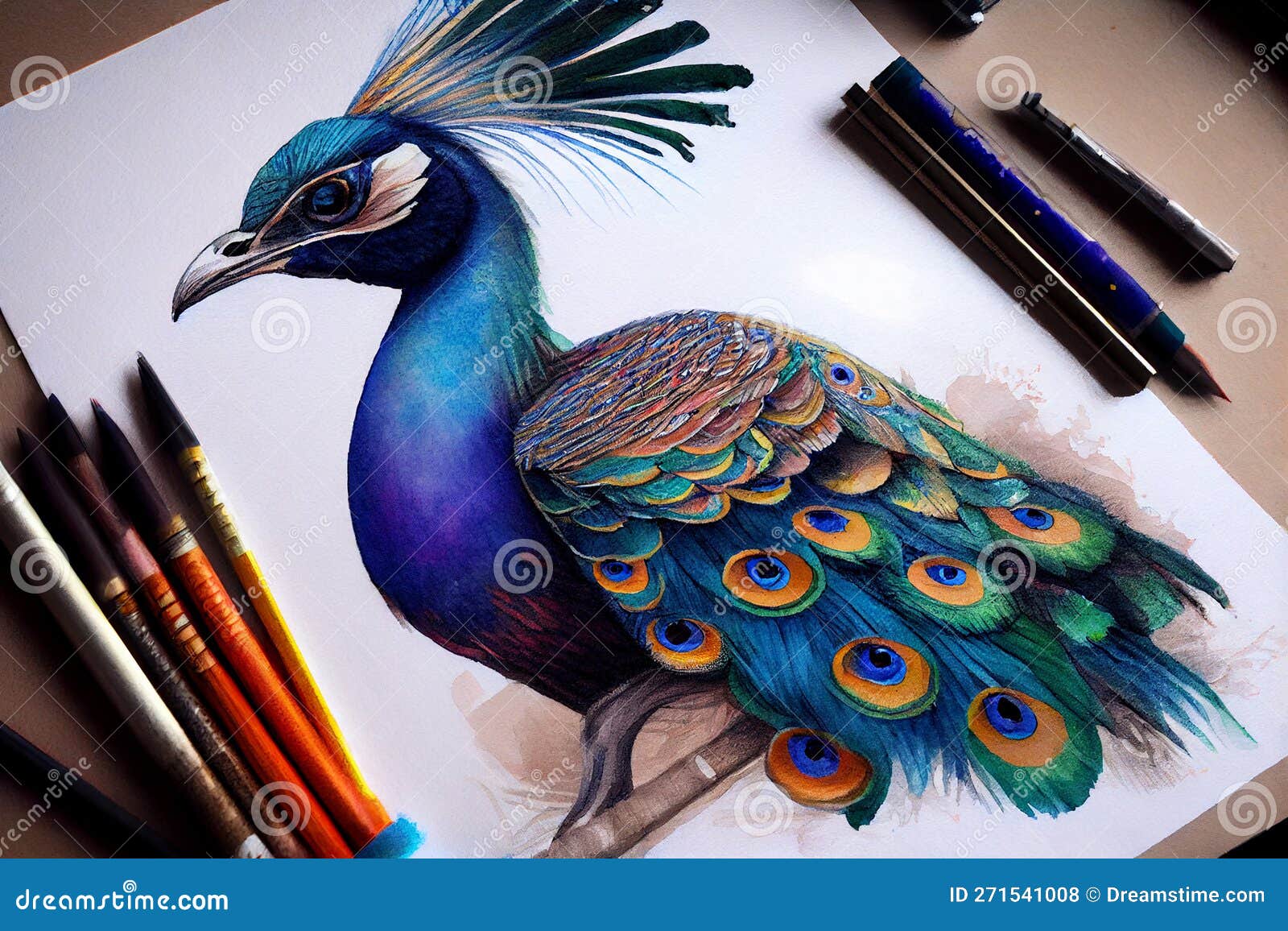 Black and green peacock, Visual arts Bird Peafowl Drawing, Hand-painted  beautiful blue peacock, watercolor Painting, blue, painted png | Klipartz