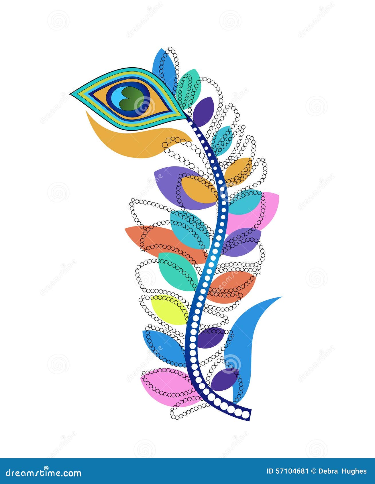 Peacock Feather Art stock vector. Illustration of fluffy - 57104681