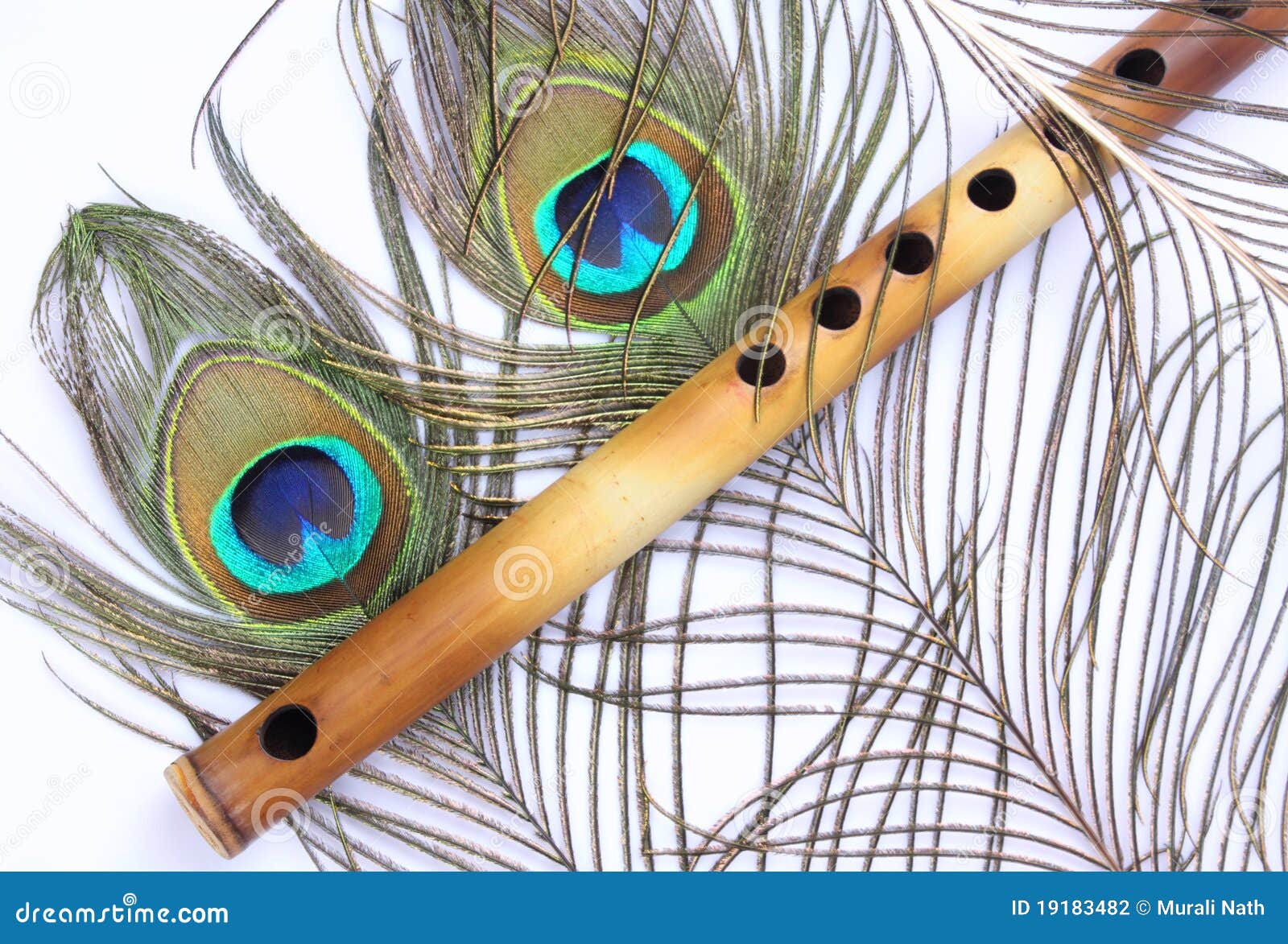 Premium Photo  Indian bamboo flute in green background