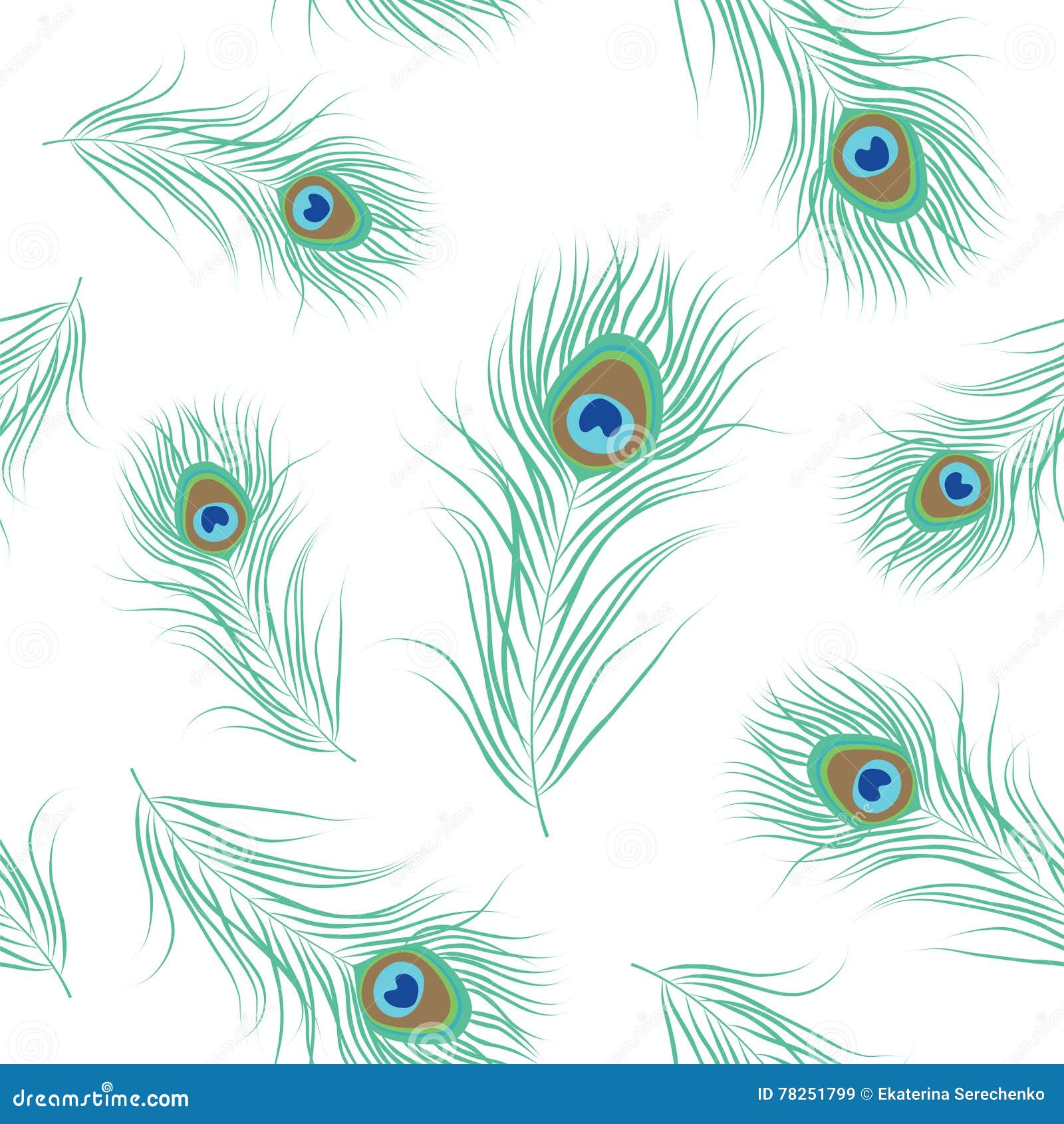 peacock feather seamless pattern