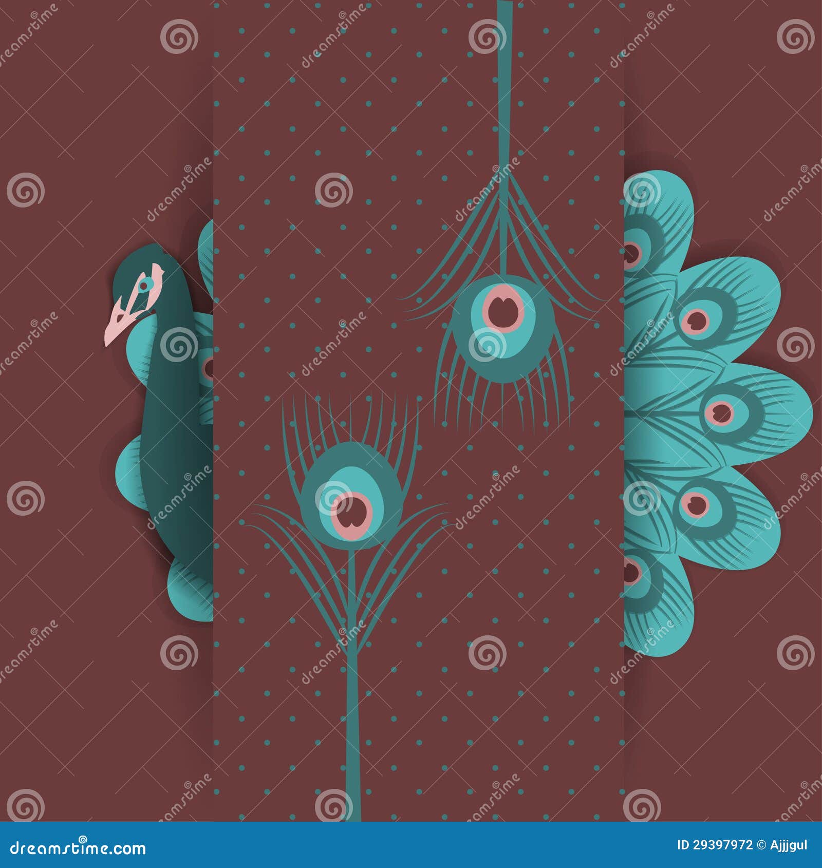Peacock retro background stock illustration. Illustration of magic