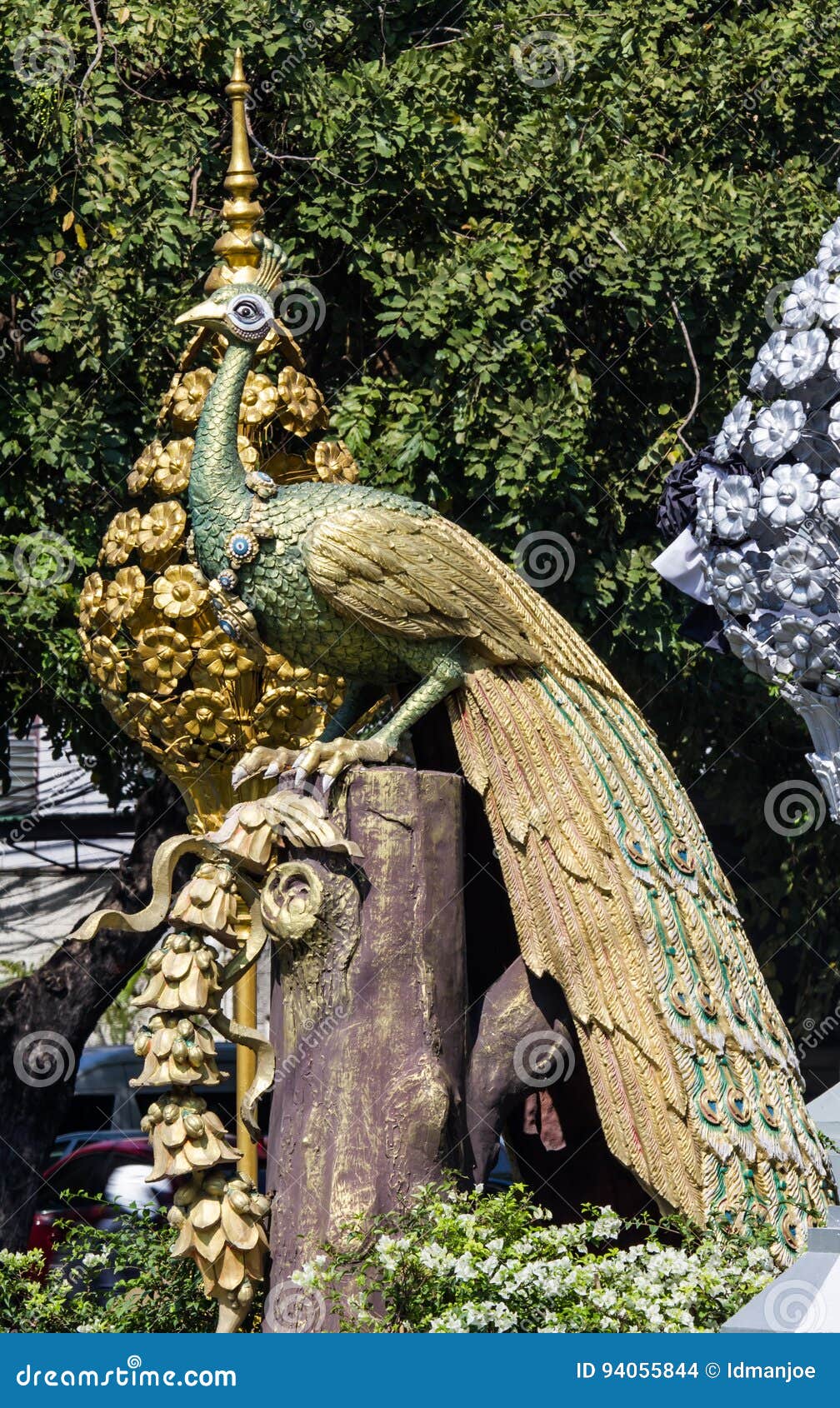 Peacock statue stock photo. Image of feather, blue, statue 94055844