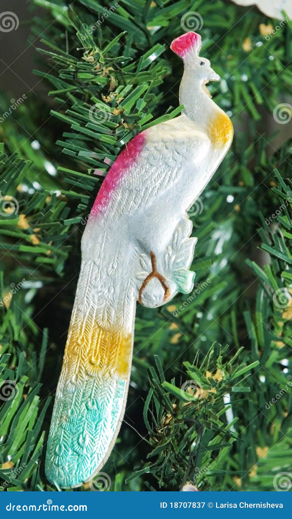 White Peacock Christmas Ornament