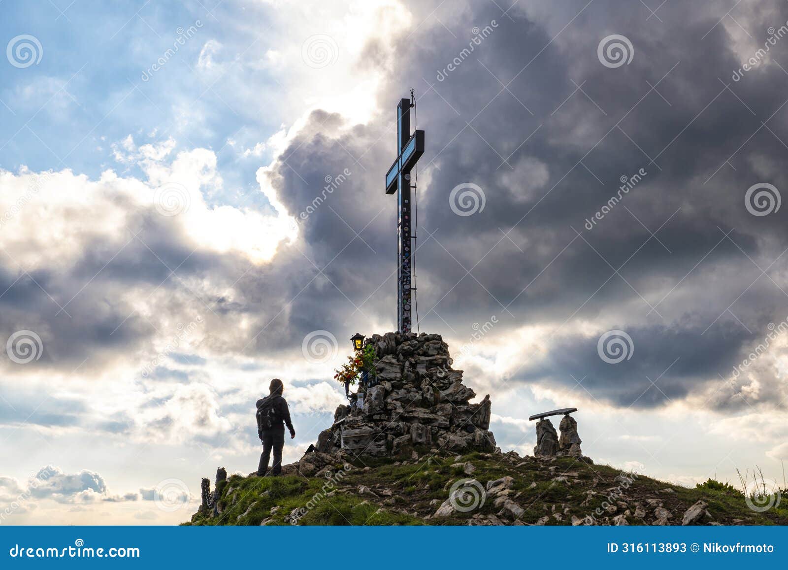 peak cross on mount bolettone in lombardy