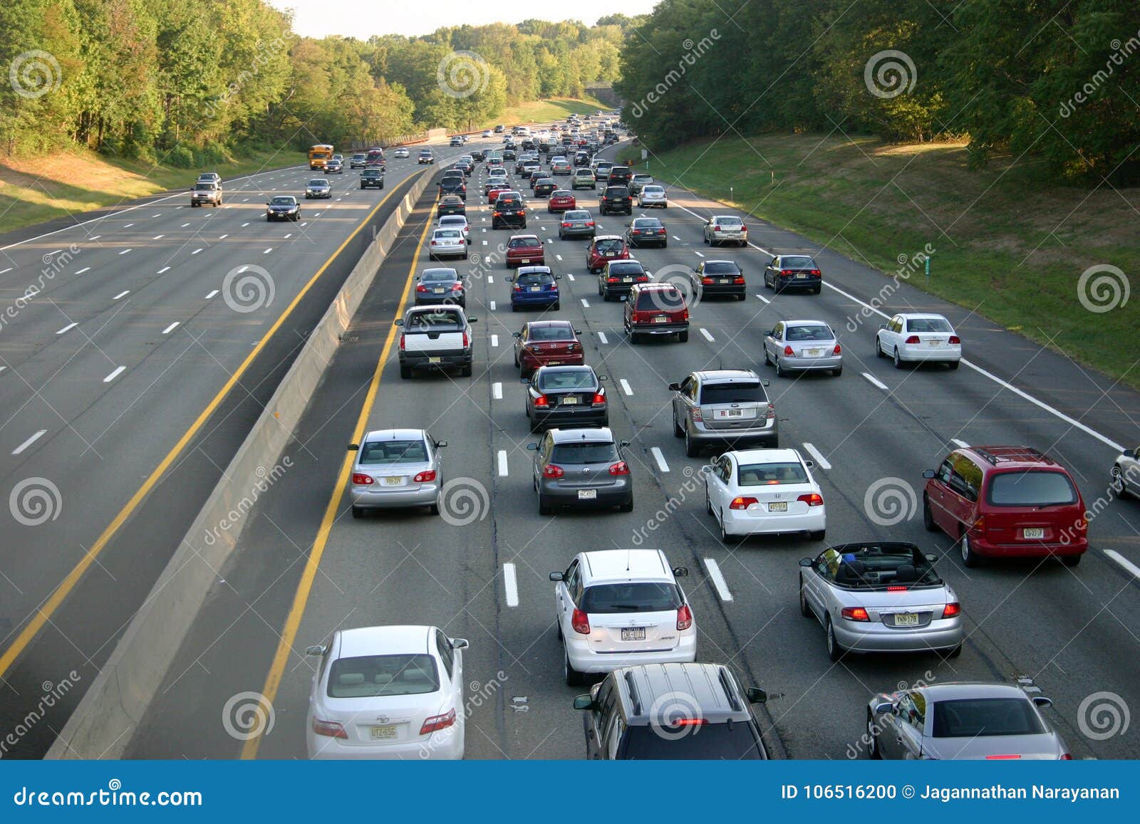 Peak Hour Traffic On Garden State Parkway New Jersey Usa