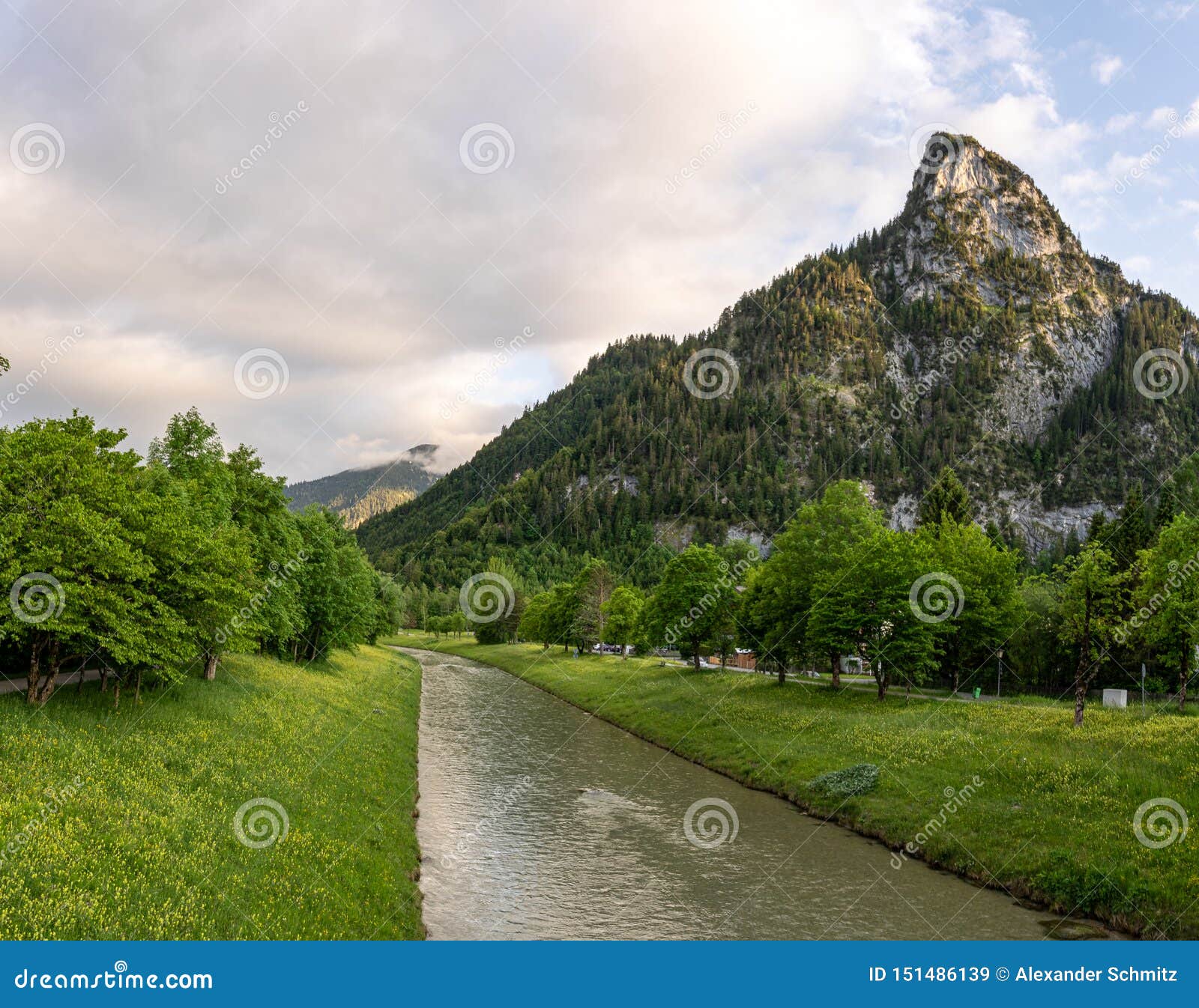 Peak of Kofel at Sunset in Oberammergau, Germany Stock Image Image of
