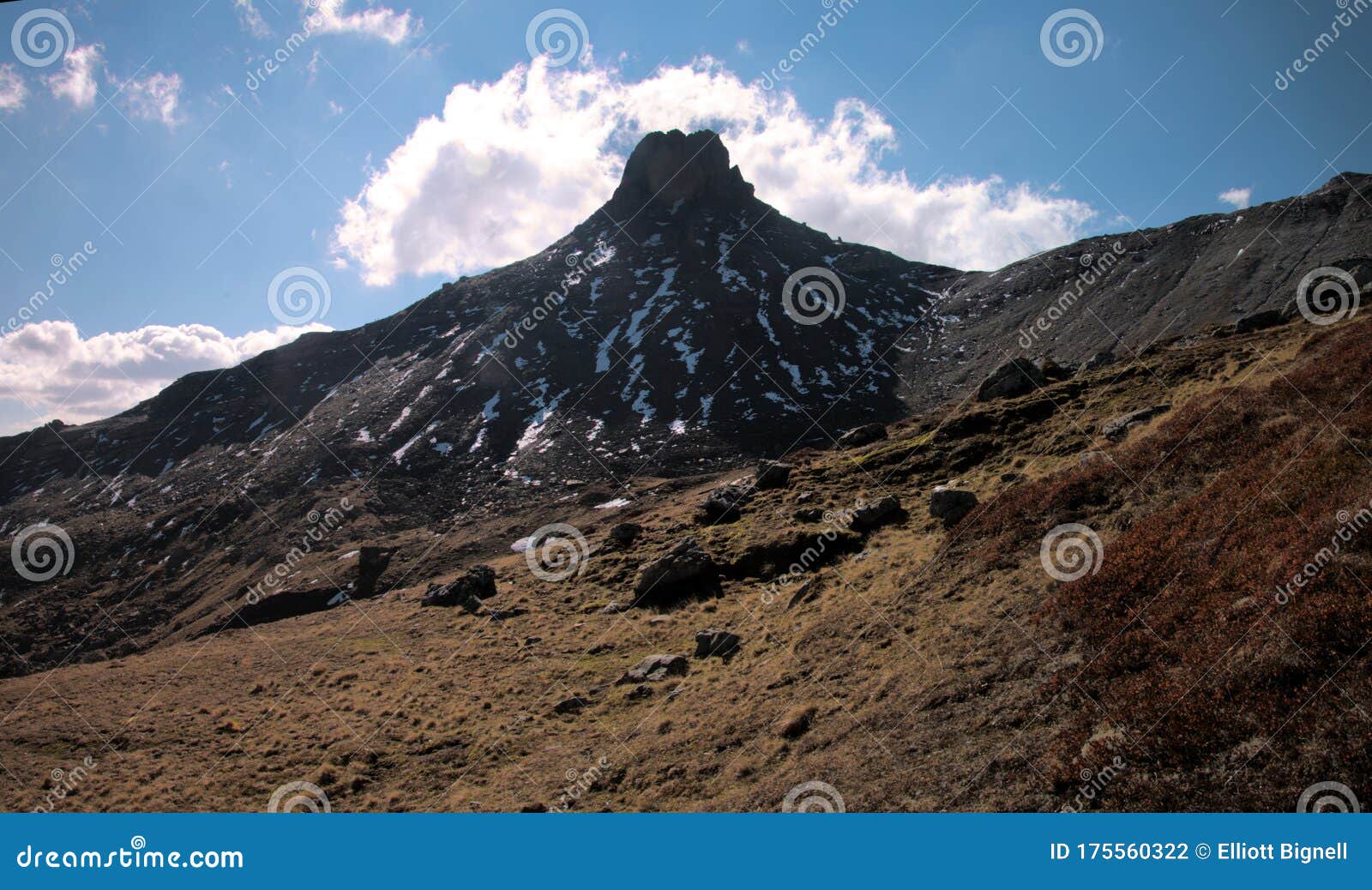the peak of the spitzmeilen above flumserberg, swiss alps