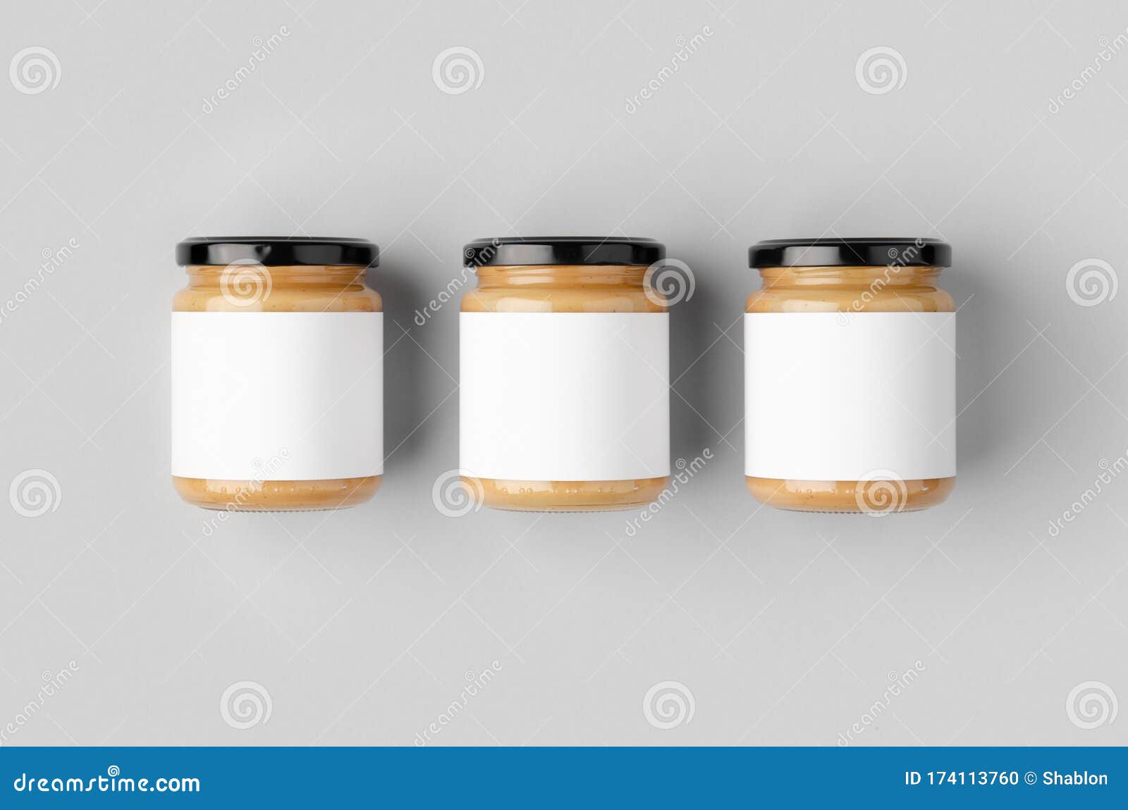 Download Peanut Almond Nut Butter Jar Mockup With Blank Label Three Jars Stock Photo Image Of Peanut Packaging 174113760 PSD Mockup Templates