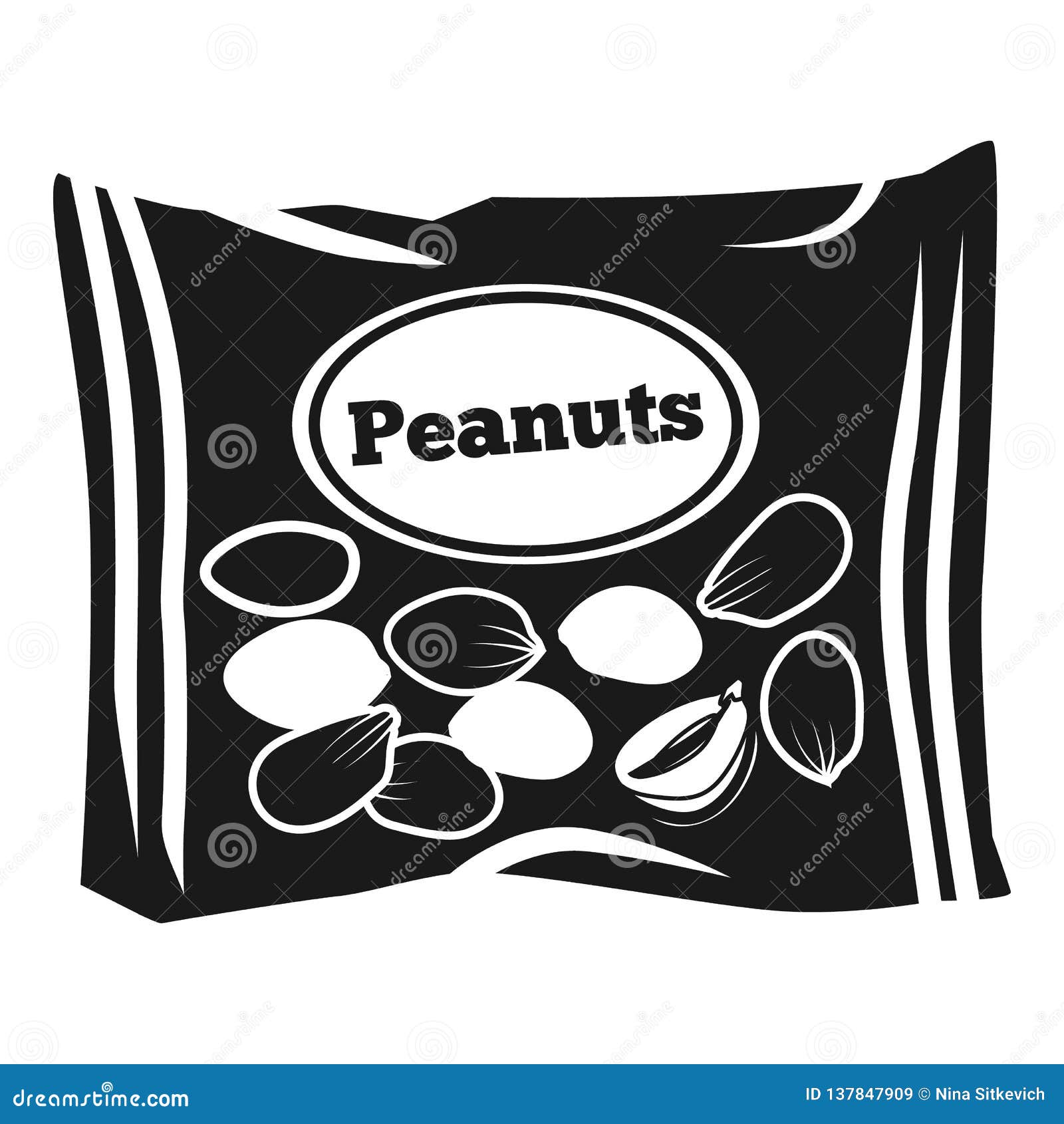 Peanut Bag Icon, Simple Style Stock Vector Illustration of brand
