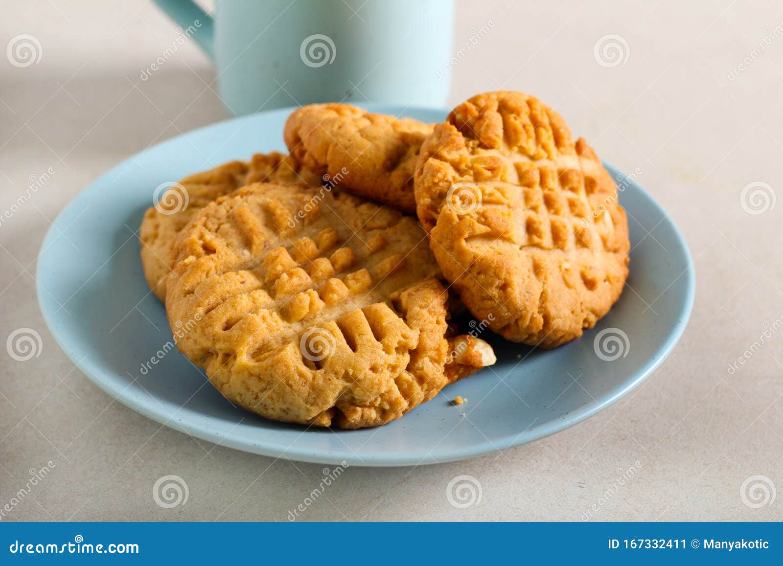 Peanut butter cookies stock image. Image of snack, sweet 167332411