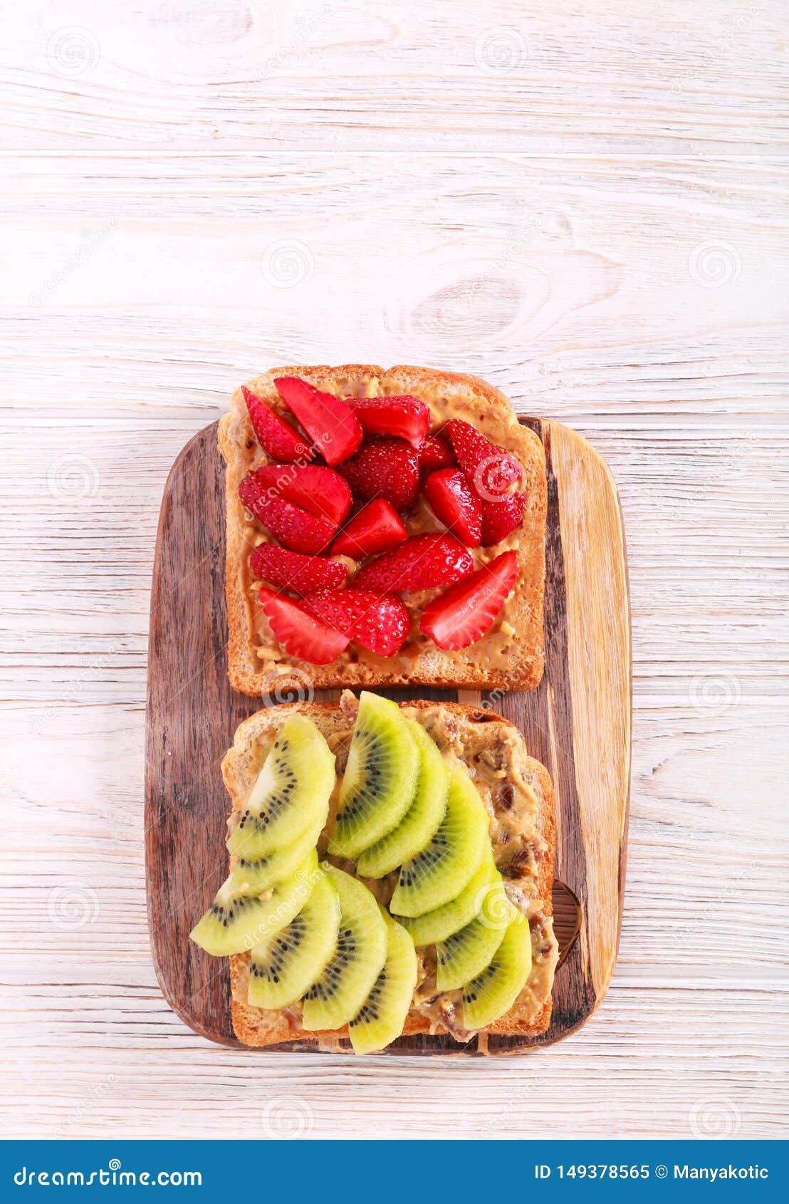 Peanut Butter and Fruit Sandwiches Stock Image Image of flat, butter
