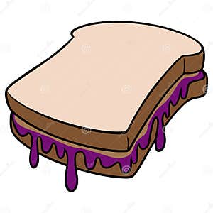 Peanut Butter Jelly Sandwich Vector Illustration CartoonDealer 