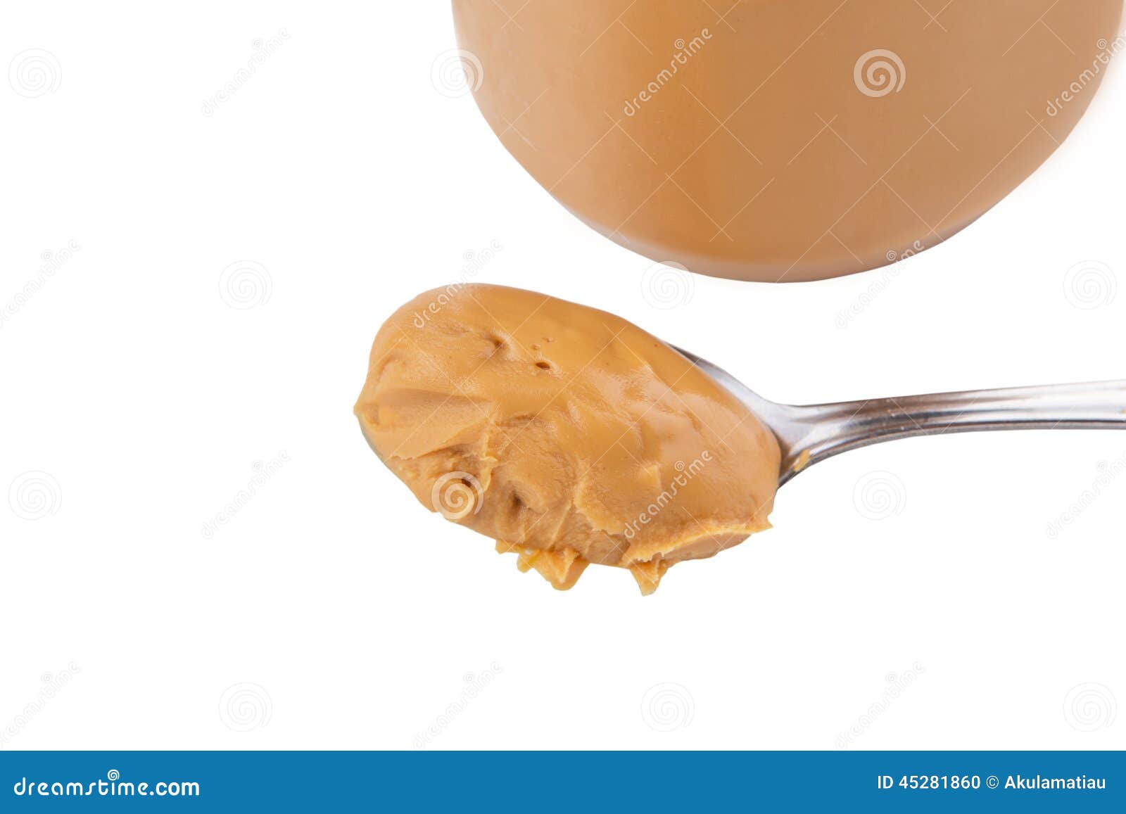 Peanut Butter with Small Spoon I Stock Photo Image of equipment, crunchy 45281860