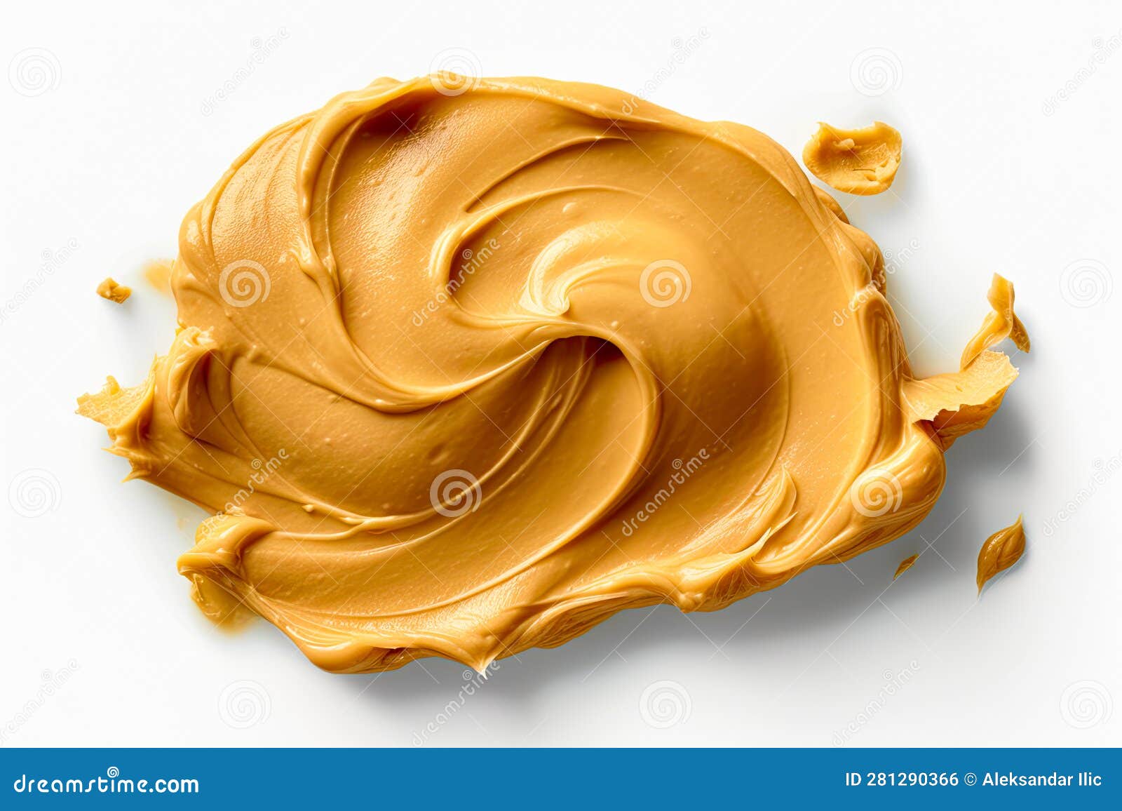 Peanut Butter Spread on White Background. Generative Ai Stock