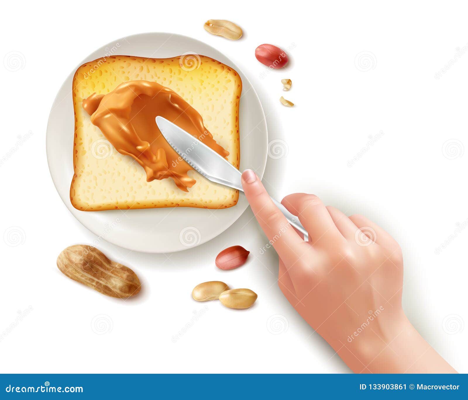 Peanut Butter Toasts Composition Stock Vector Illustration of