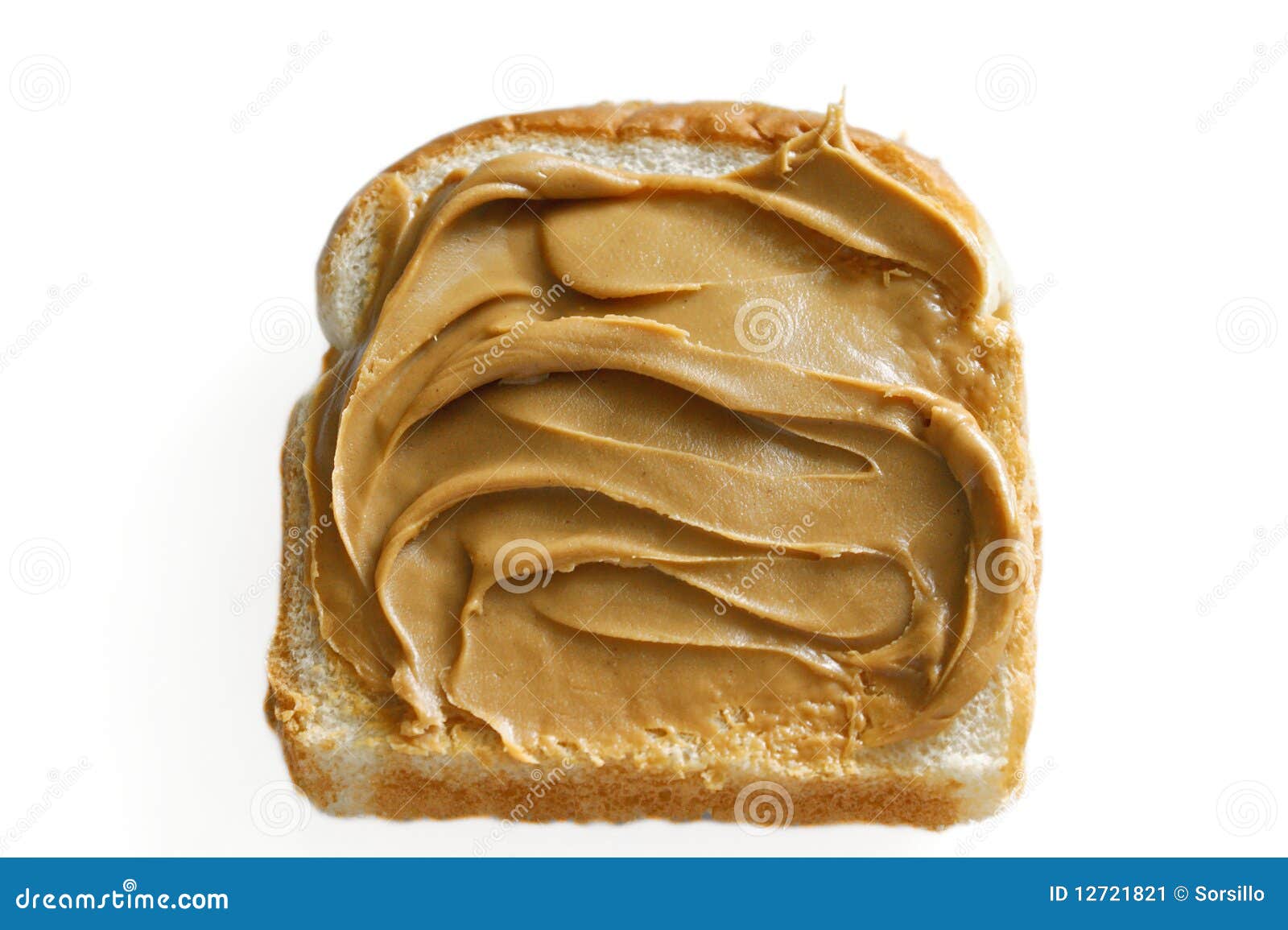 Peanut Butter on White Bread Stock Image Image of bread, food 12721821