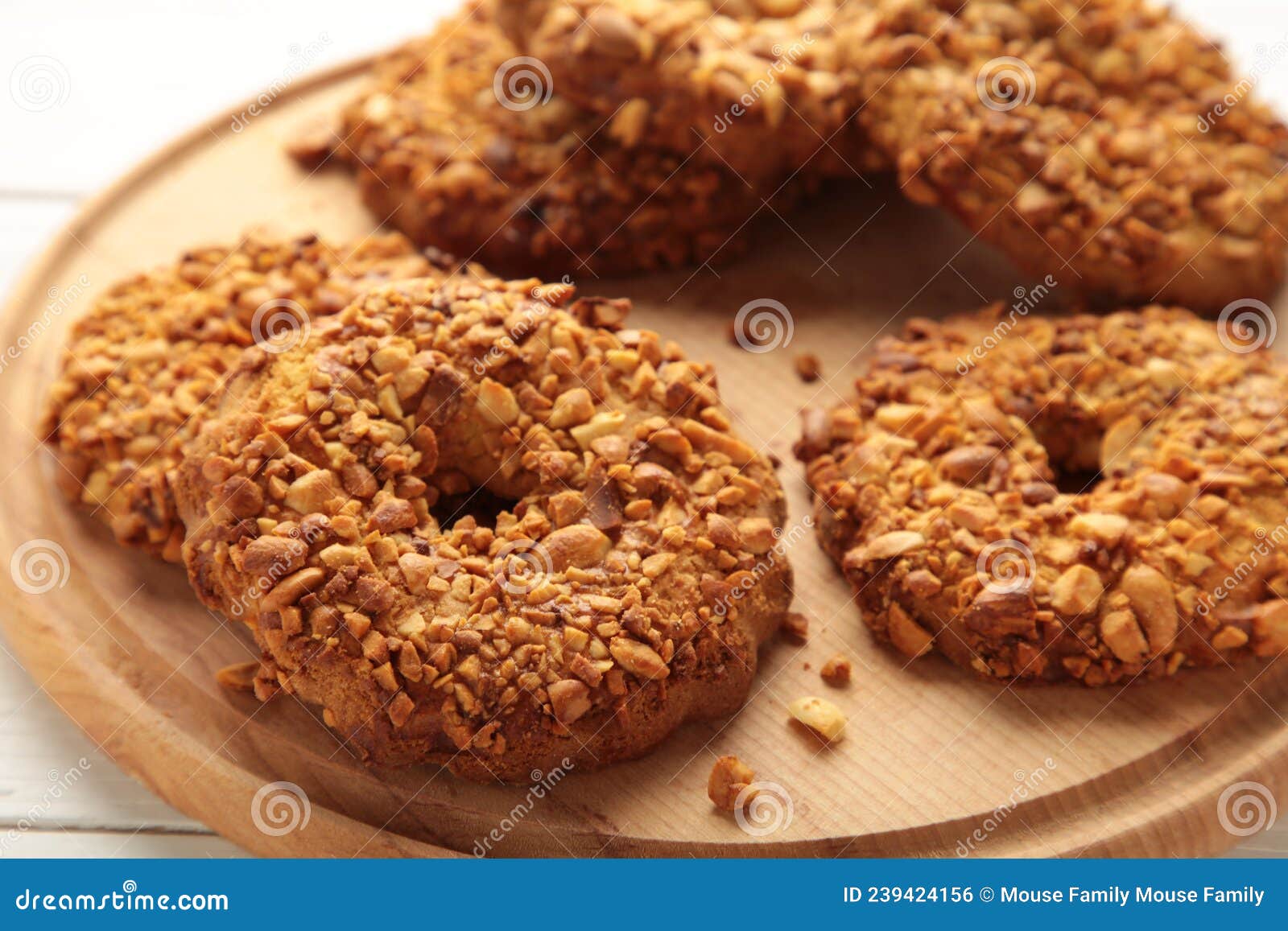 Peanut Cookies on Cutting Board. Bakery Products Stock Photo Image of