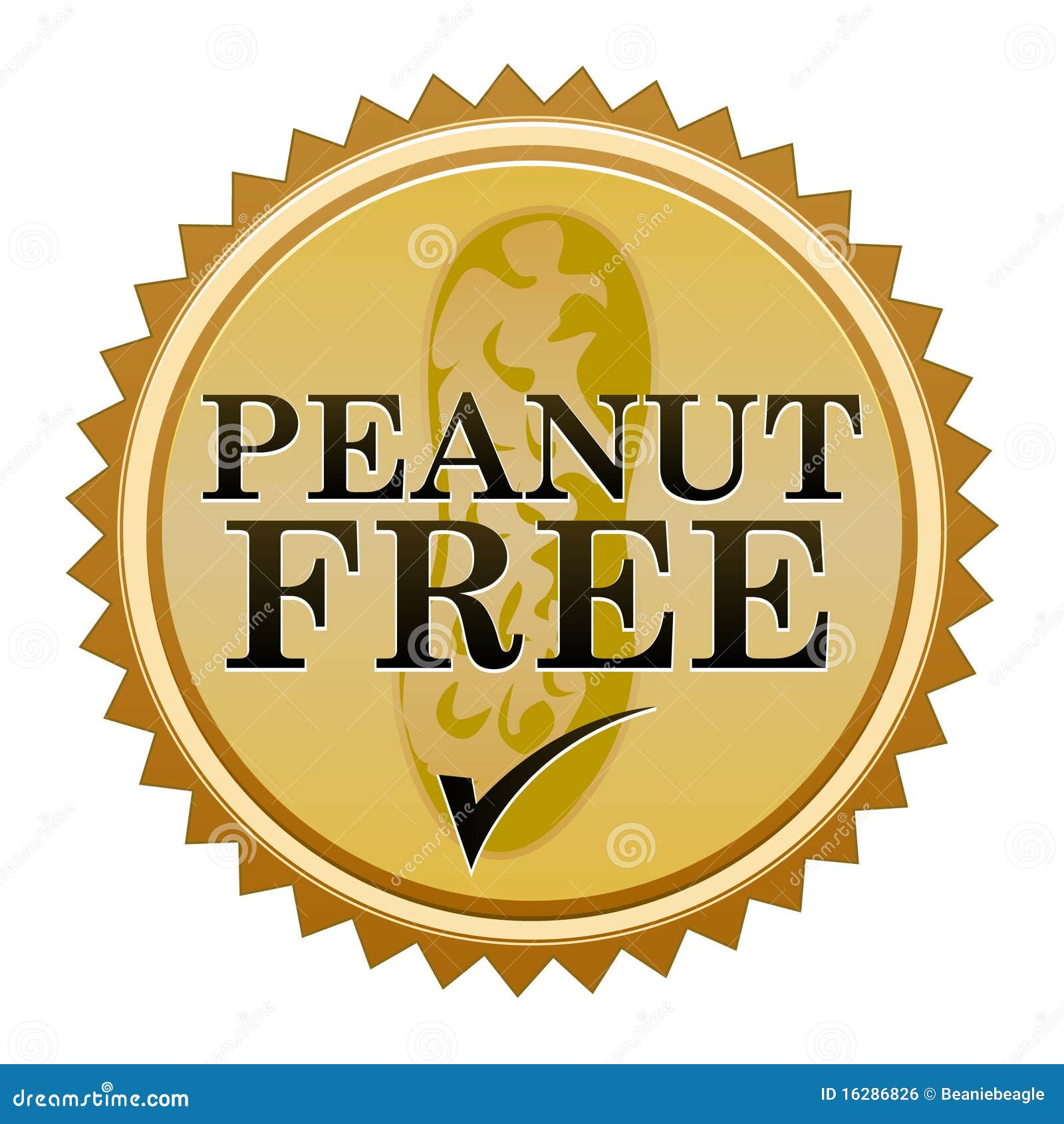 Peanut Free Seal stock vector. Illustration of circle - 16286826