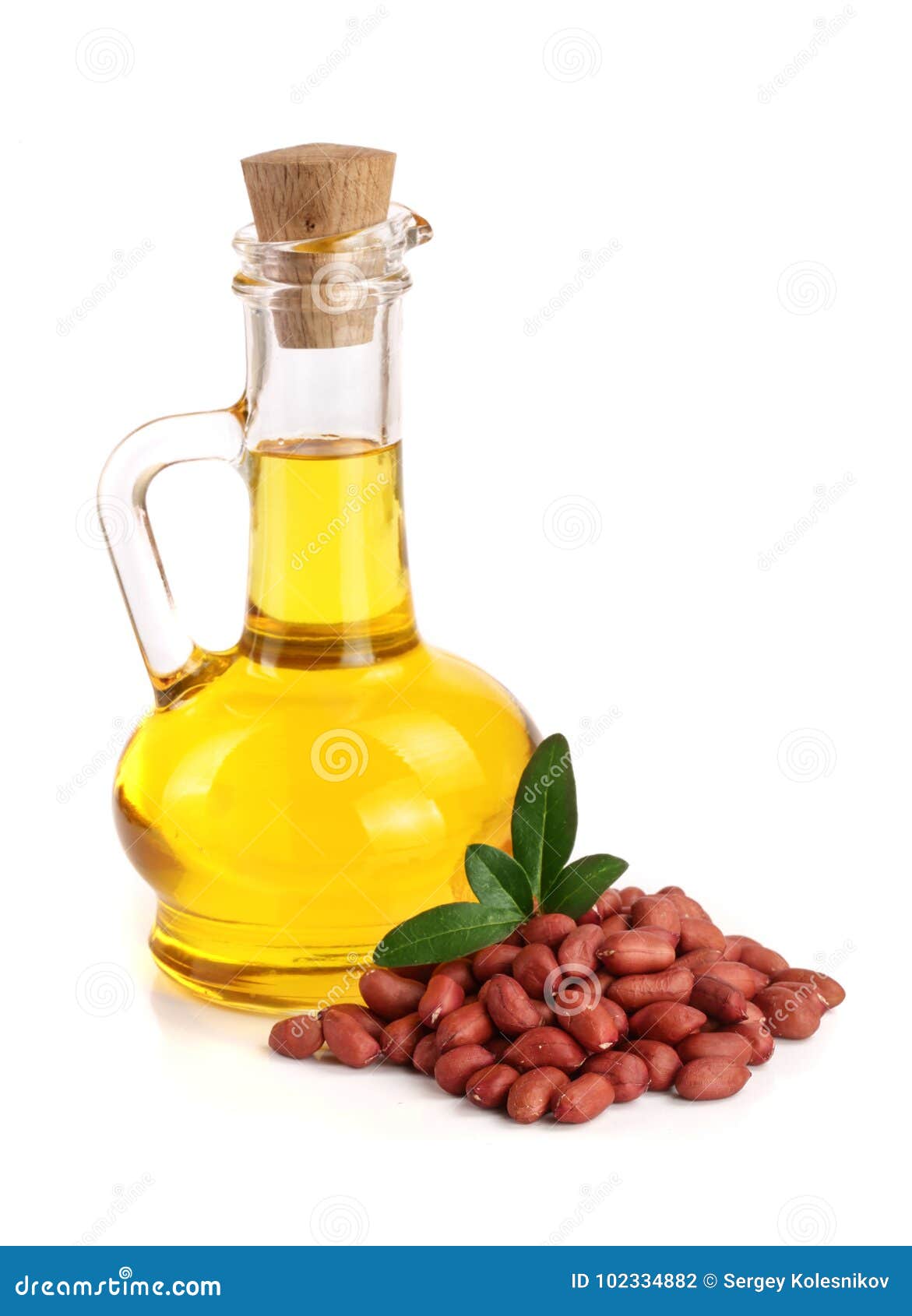 Peanut Oil in a Glass Bottle with Peanuts Stock Photo Image of