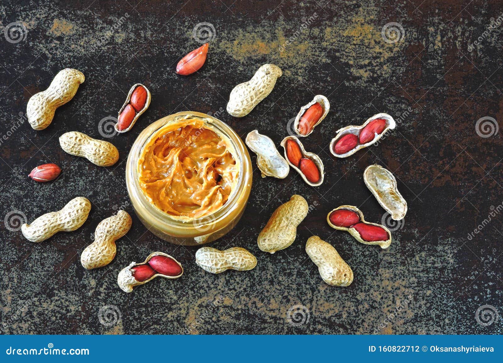 Peanut Paste and Peanuts. Vegan Snack. Vegetable Protein Concept. Stock Photo Image of food
