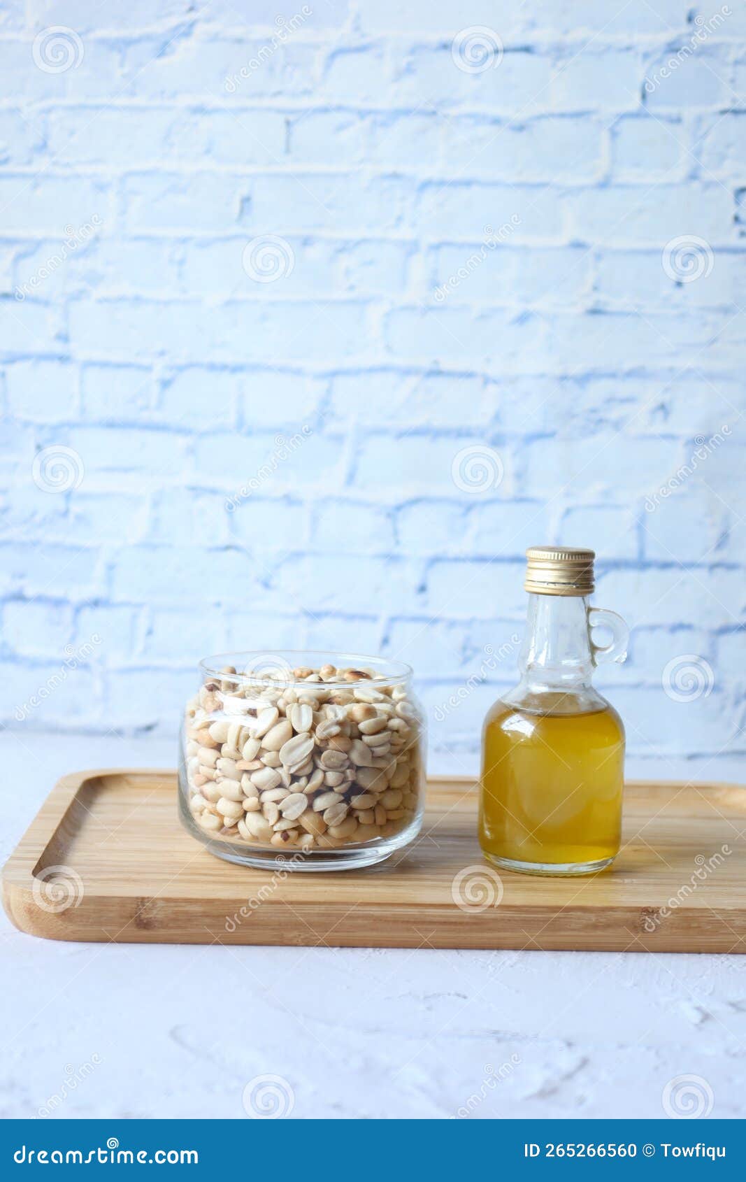 Peanuts and Oils in a Container with Copy Space Stock Photo Image of