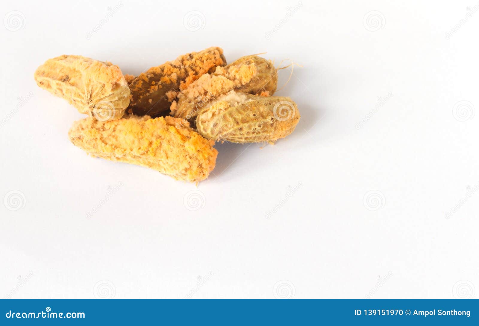 Peanuts Vegetables with Mold Growing. Stock Photo Image of damaged