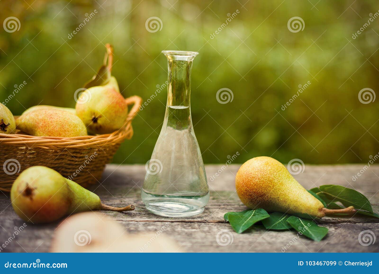 Pear with Bottle of Fruit Brandy Stock Image Image of autumn, brand