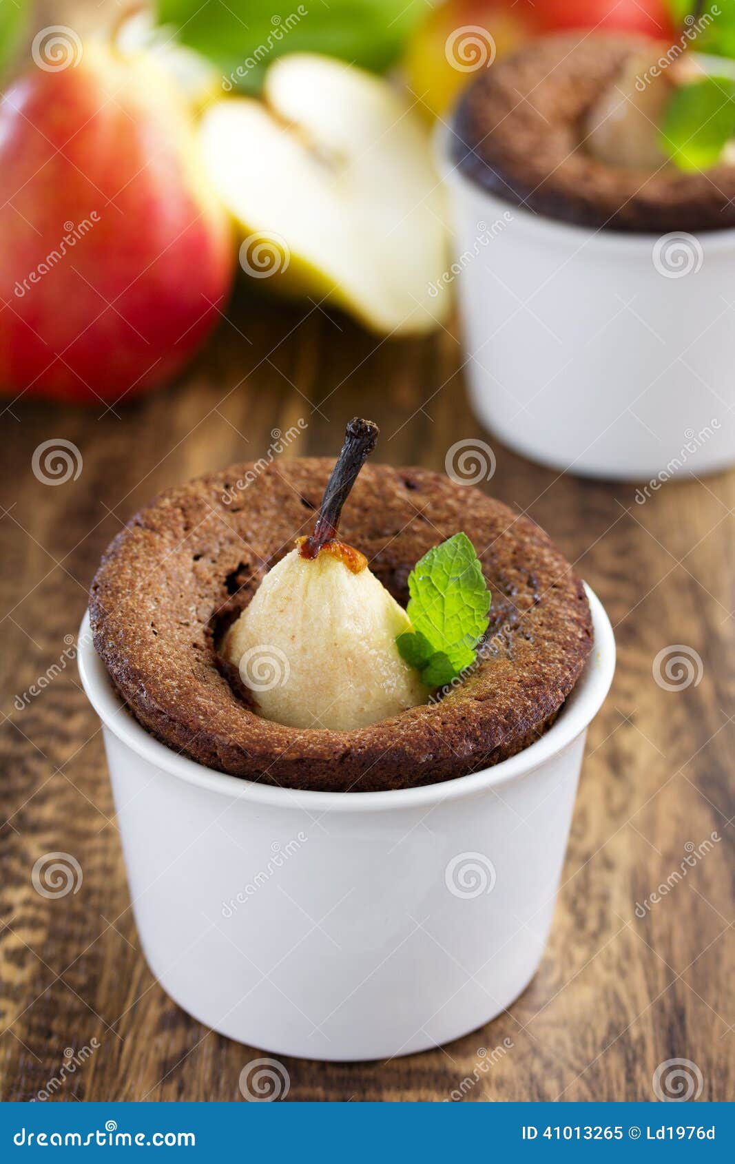 Pear Chocolate muffins stock image. Image of chocolate 41013265