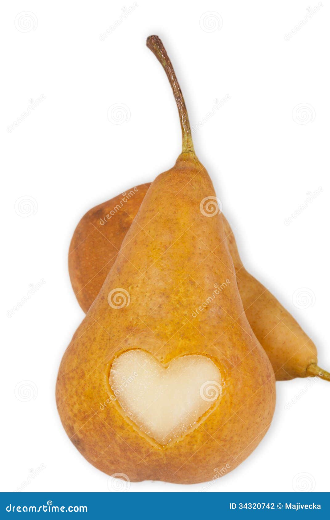 Pear with heart stock photo. Image of heart, healthy 34320742