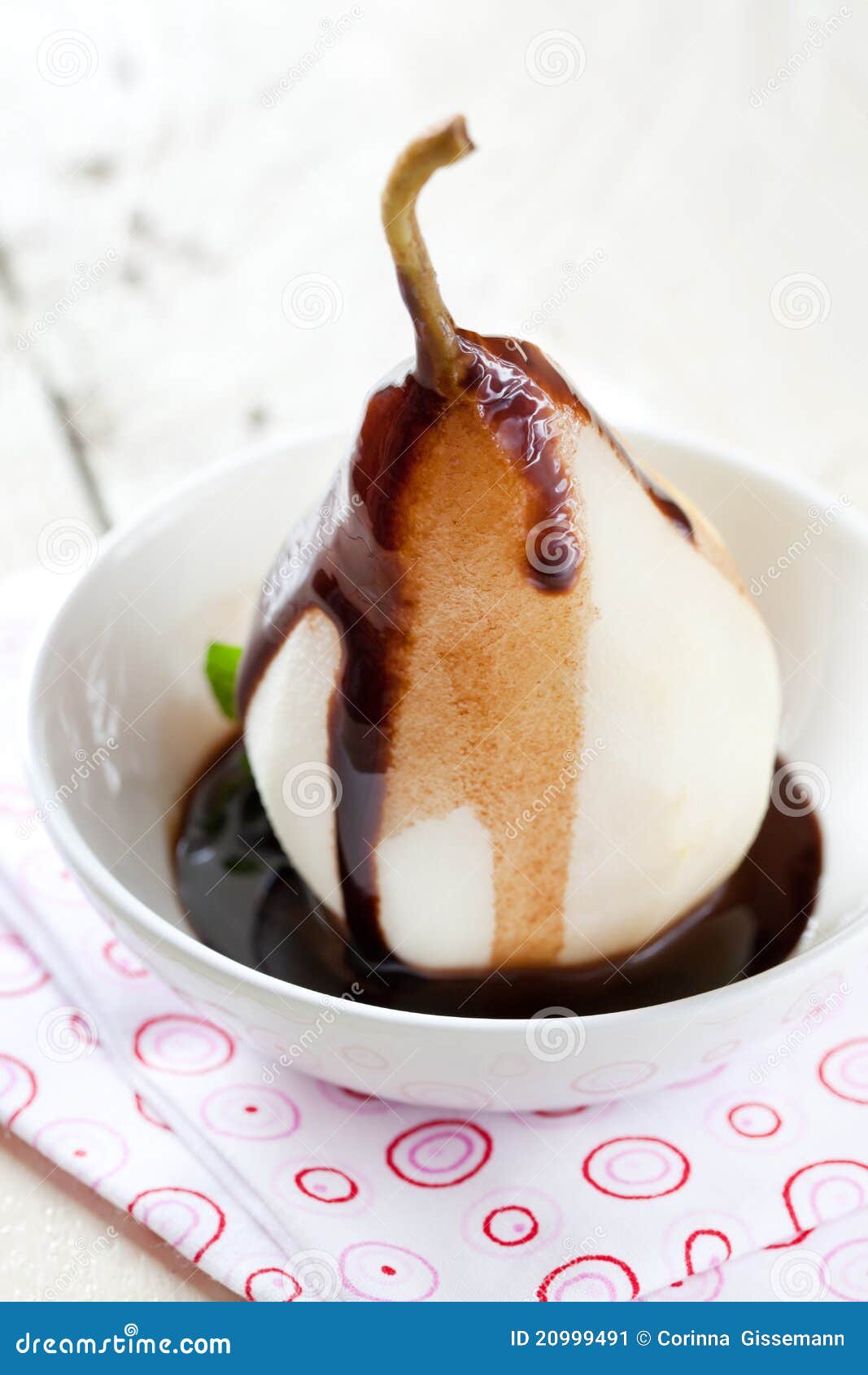 Pear helene stock image. Image of sweet, french, lunch 20999491