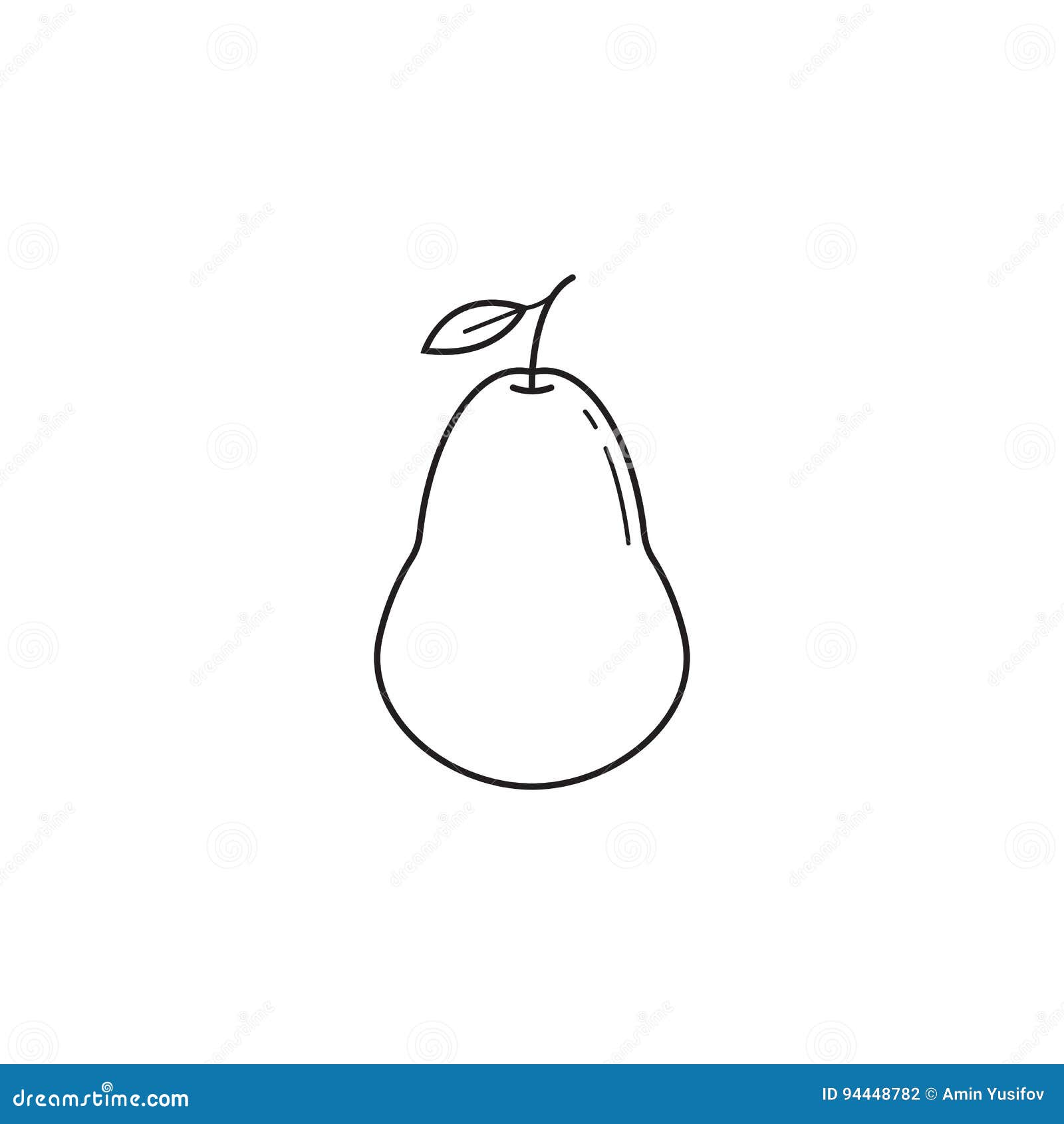 pear line icon, healthy fruit,  graphics