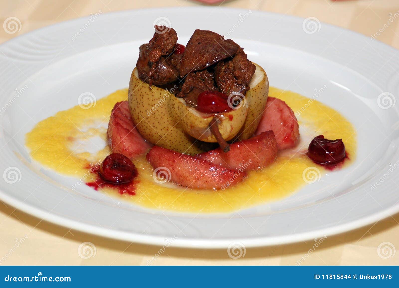 Pear with liver stock photo. Image of snack, pear, restaurant 11815844