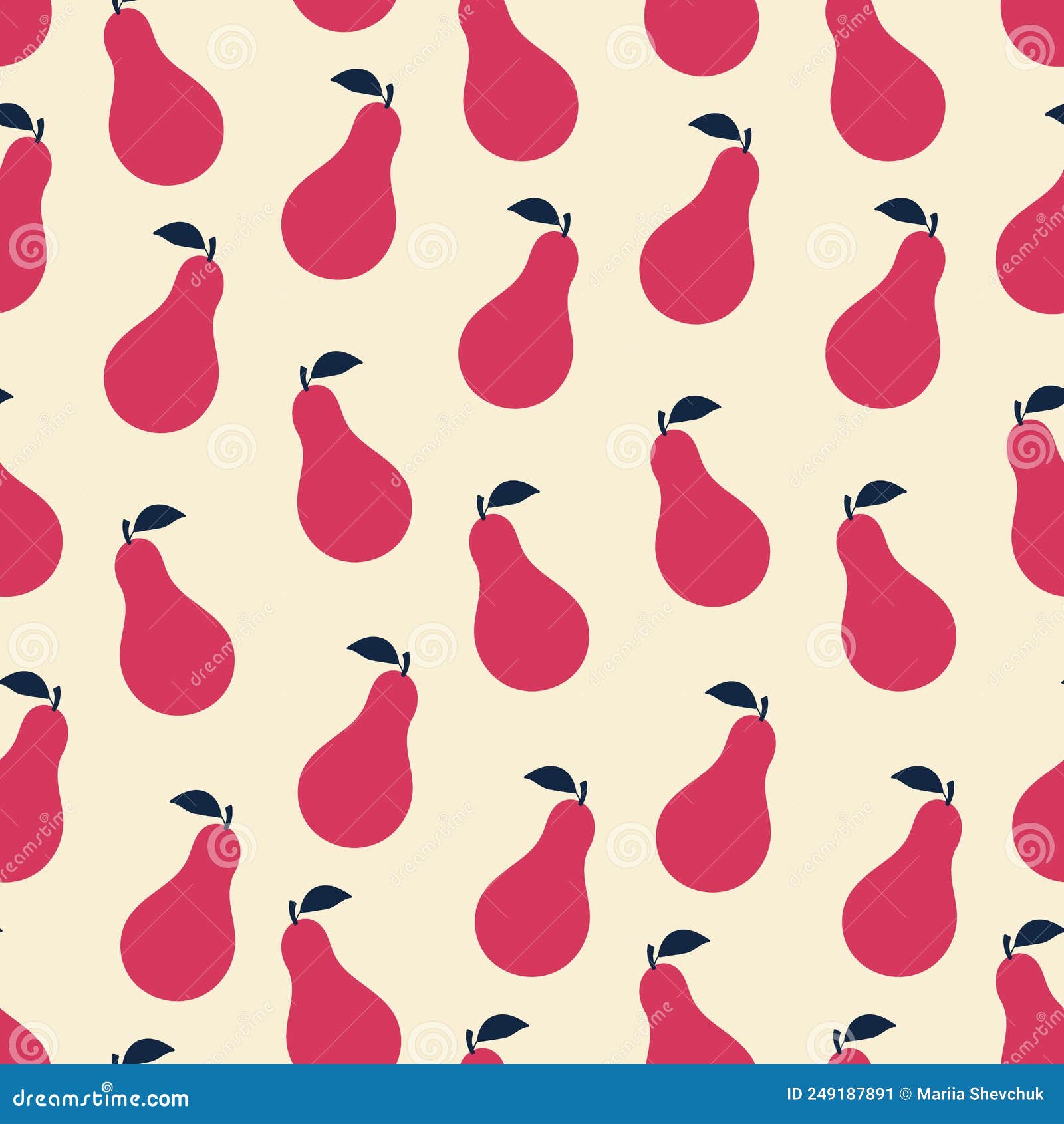 cute seamless pattern with pear. fruit background.