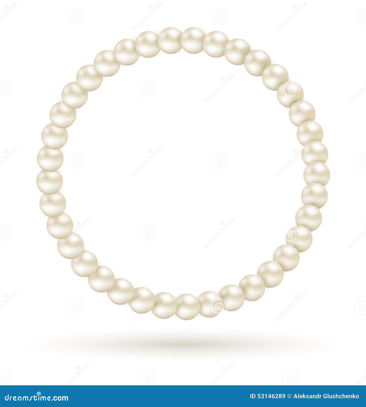 pearl circle like frame  on white