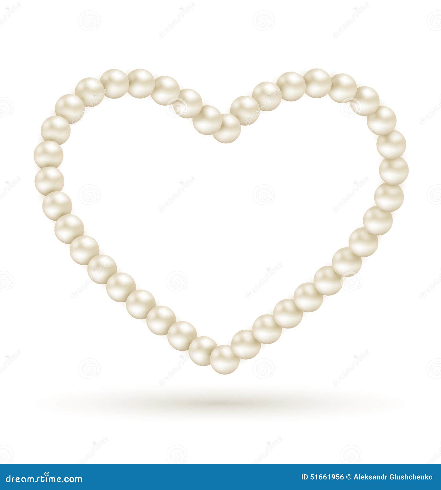 Pearl Heart Like Frame Isolated on White Stock Vector Illustration of