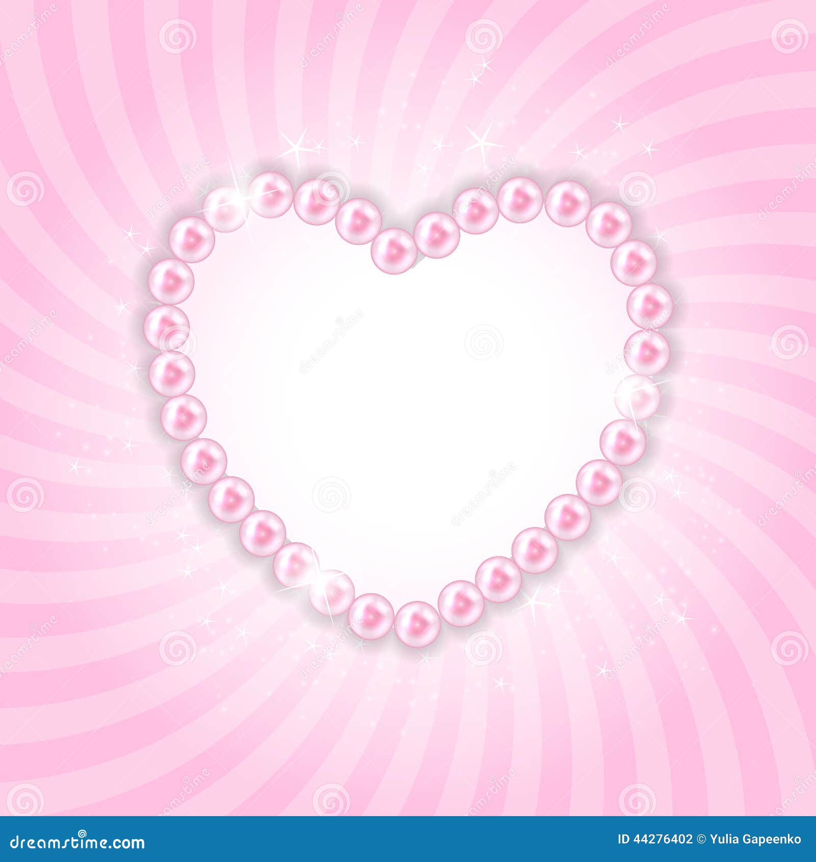 Pearl Heart Vector Illustration Background Stock Vector - Illustration