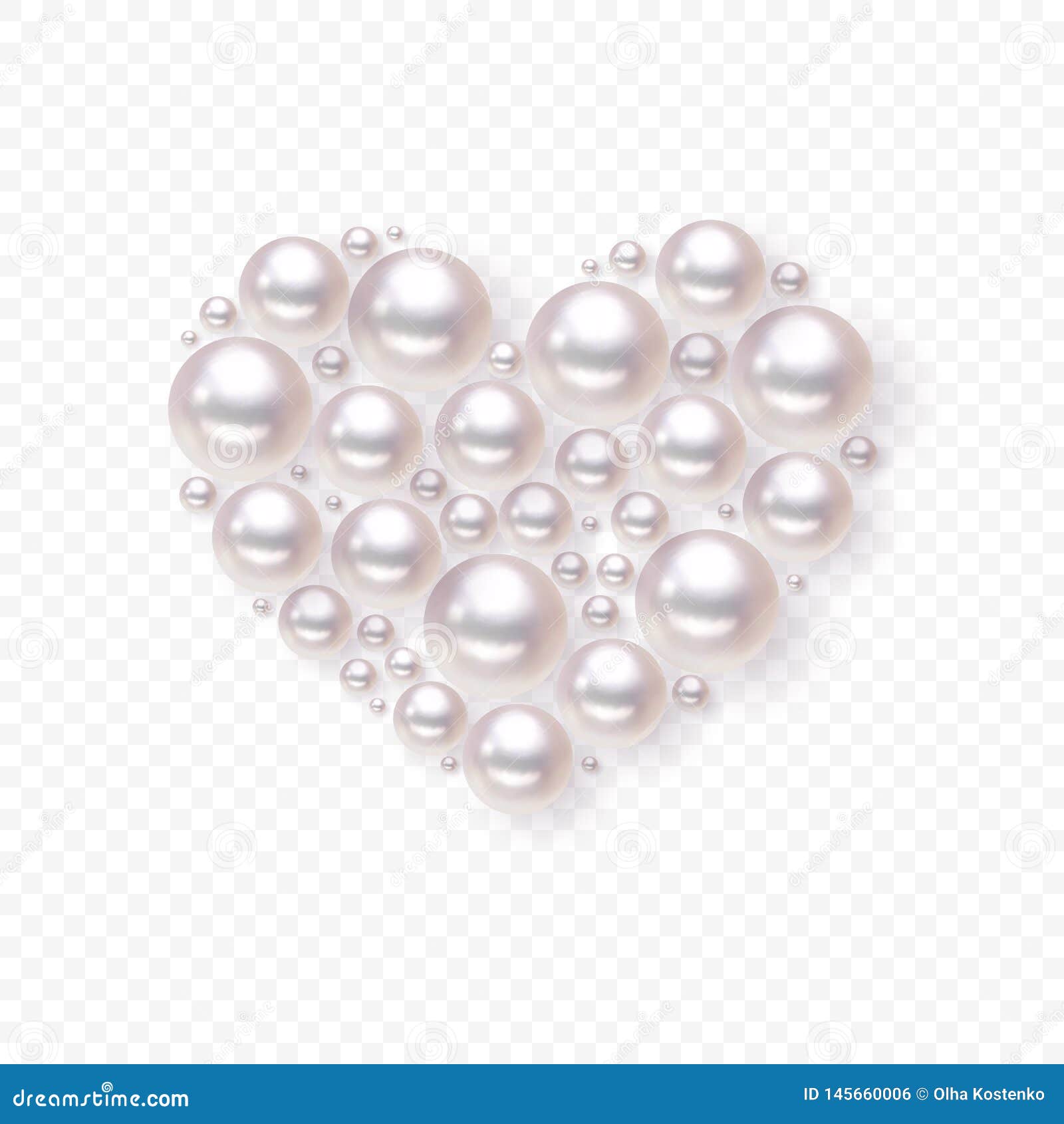 Pearl heart vector stock vector. Illustration of decorative - 145660006
