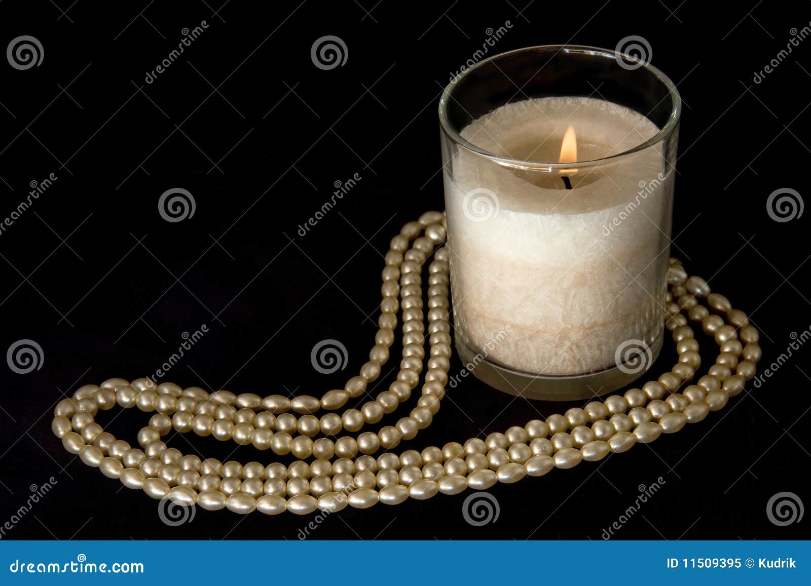 Pearl Necklace with the Candle Stock Image Image of black, beautiful
