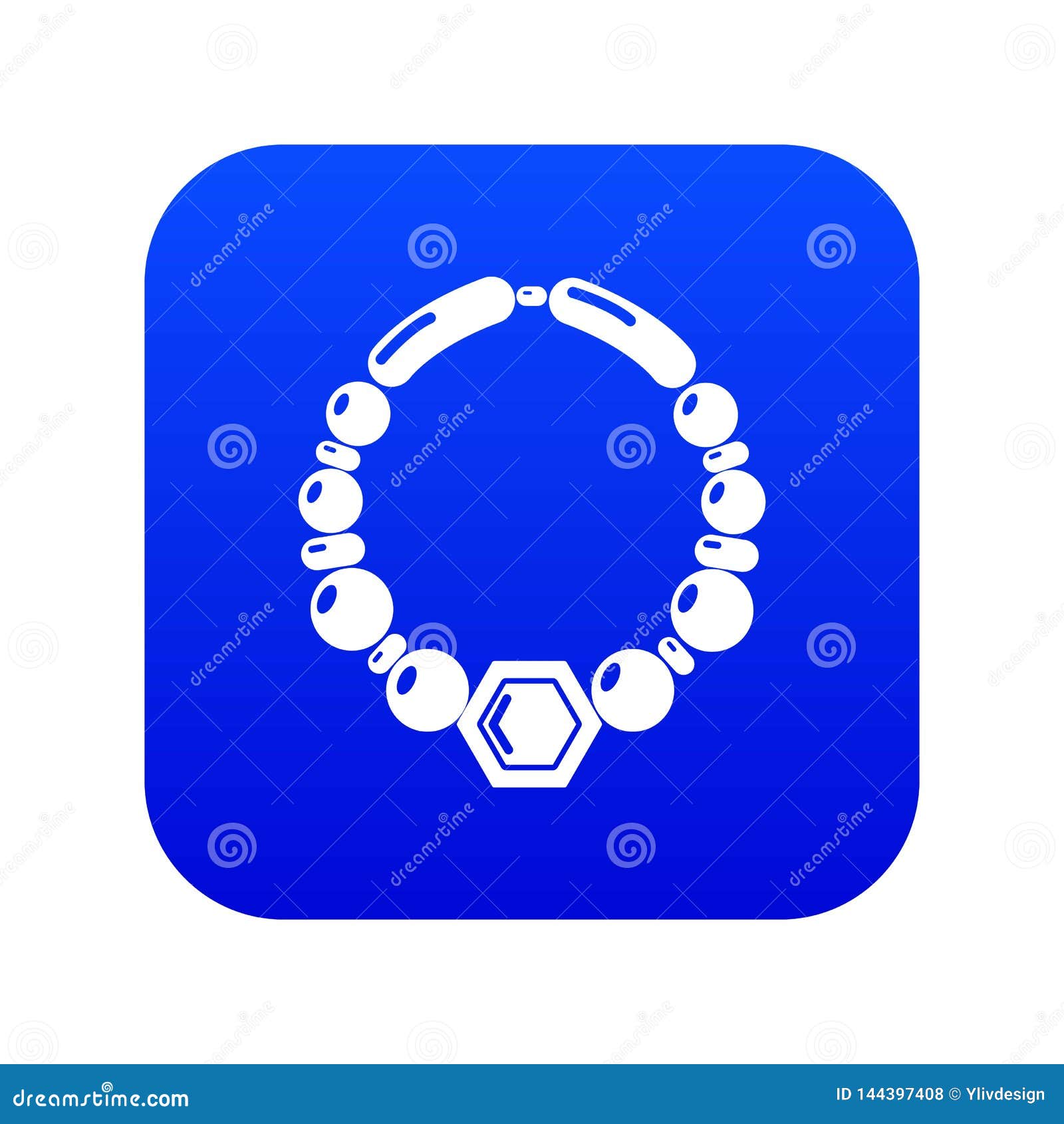Pearl Necklace Icon Blue Vector Stock Vector - Illustration of gift ...