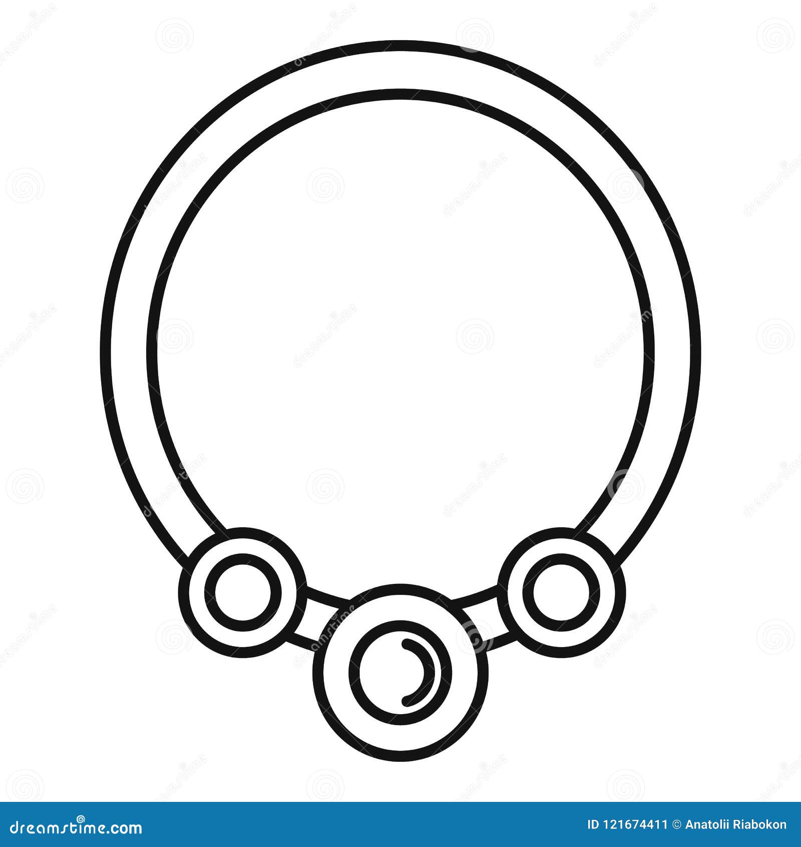 Pearl Necklace Icon, Outline Style Stock Vector - Illustration of ...