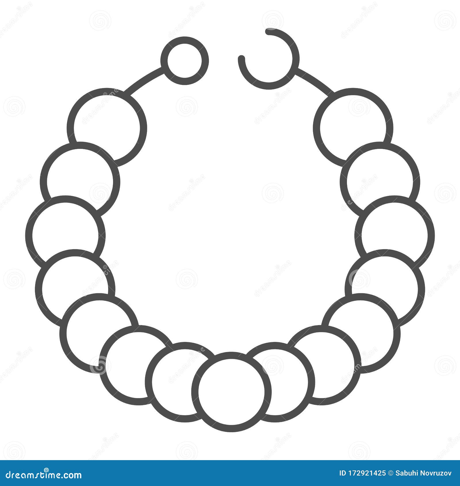 Pearl Necklace Thin Line Icon. Necklace on Mannequin Vector ...