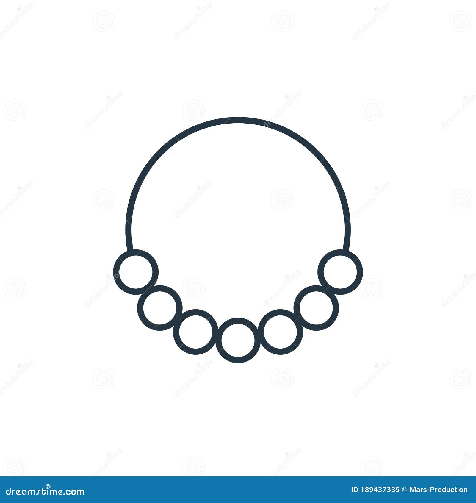 Pearl Necklace Vector Icon Isolated on White Background. Outline, Thin ...